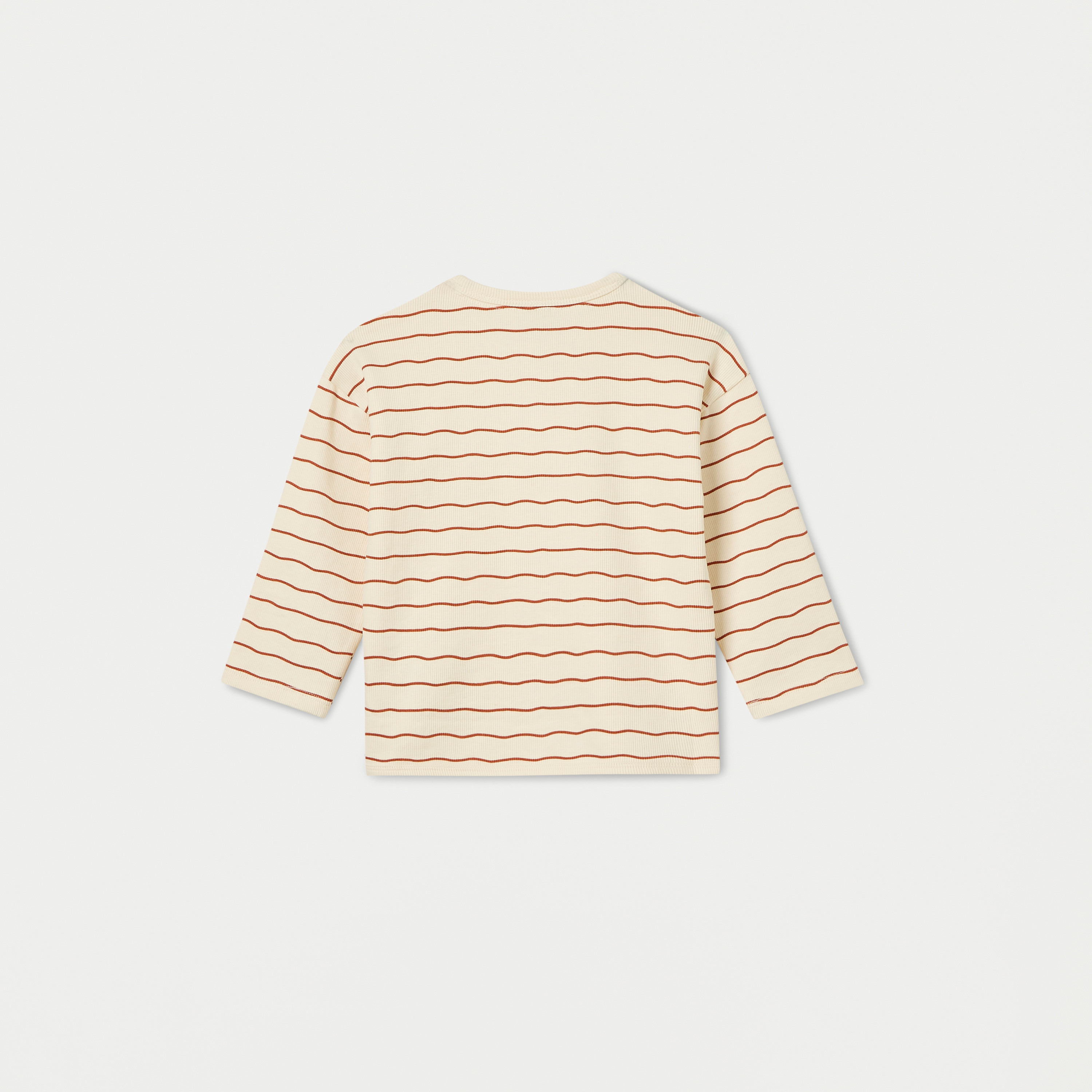 Giggles Striped Henley Neck T-shirt with Long Sleeves and Button Closure-baby-boys-clothing-tshirtsandpolos-image-2