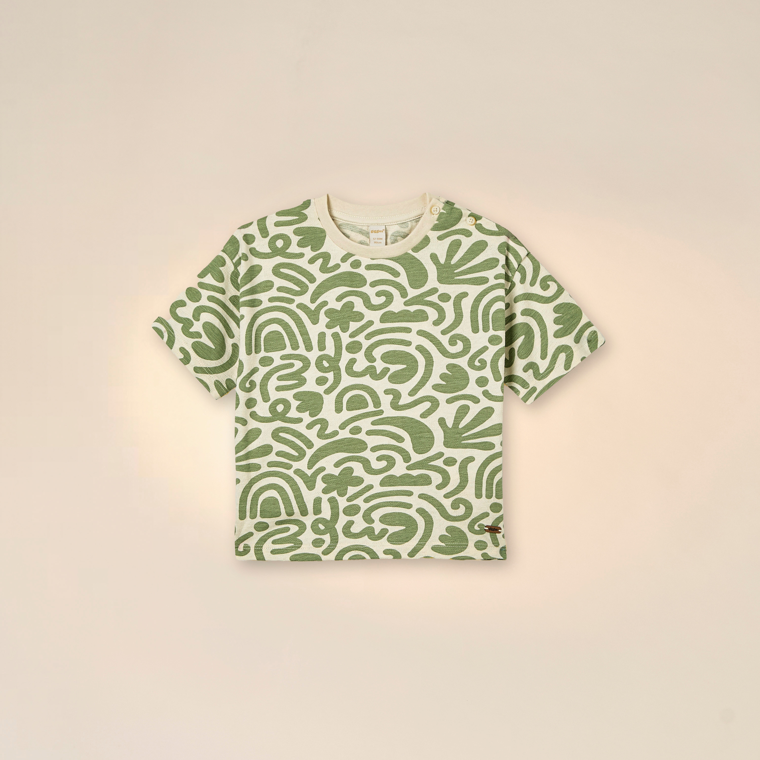 Abstract Print T-shirt with Crew Neck and Short Sleeves-baby-boys-clothing-tshirtsandpolos-image-1