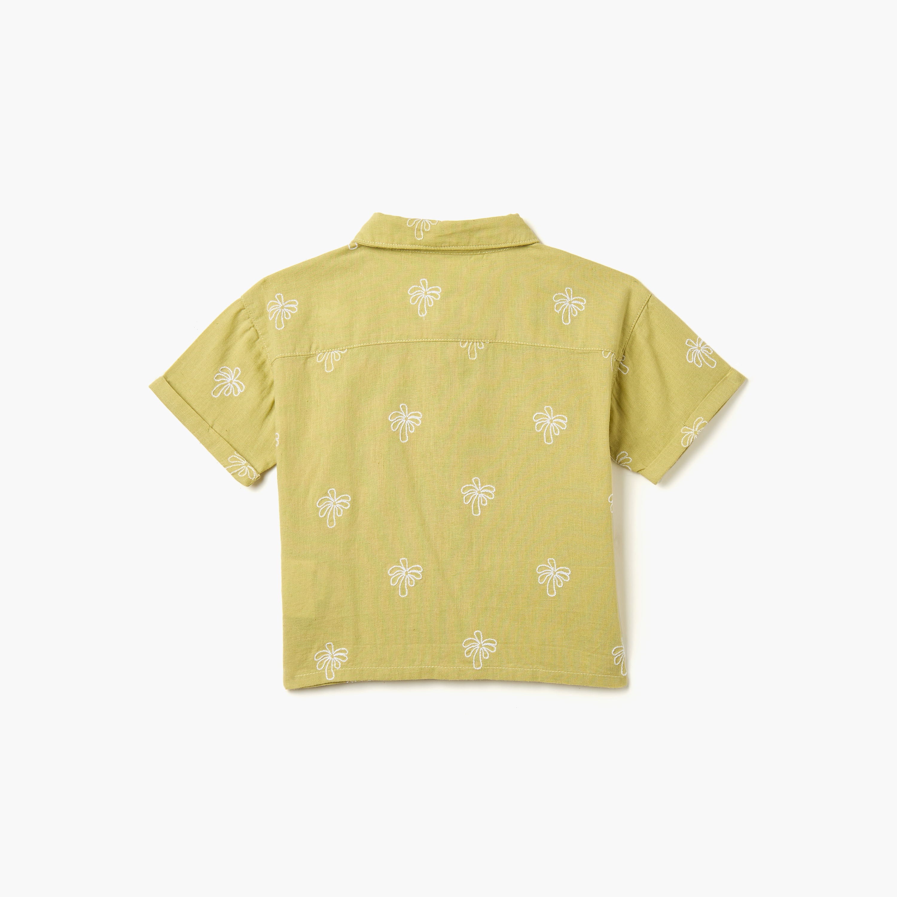 Juniors Embroidered Shirt with Short Sleeves-baby-boys-clothing-shirts-image-2