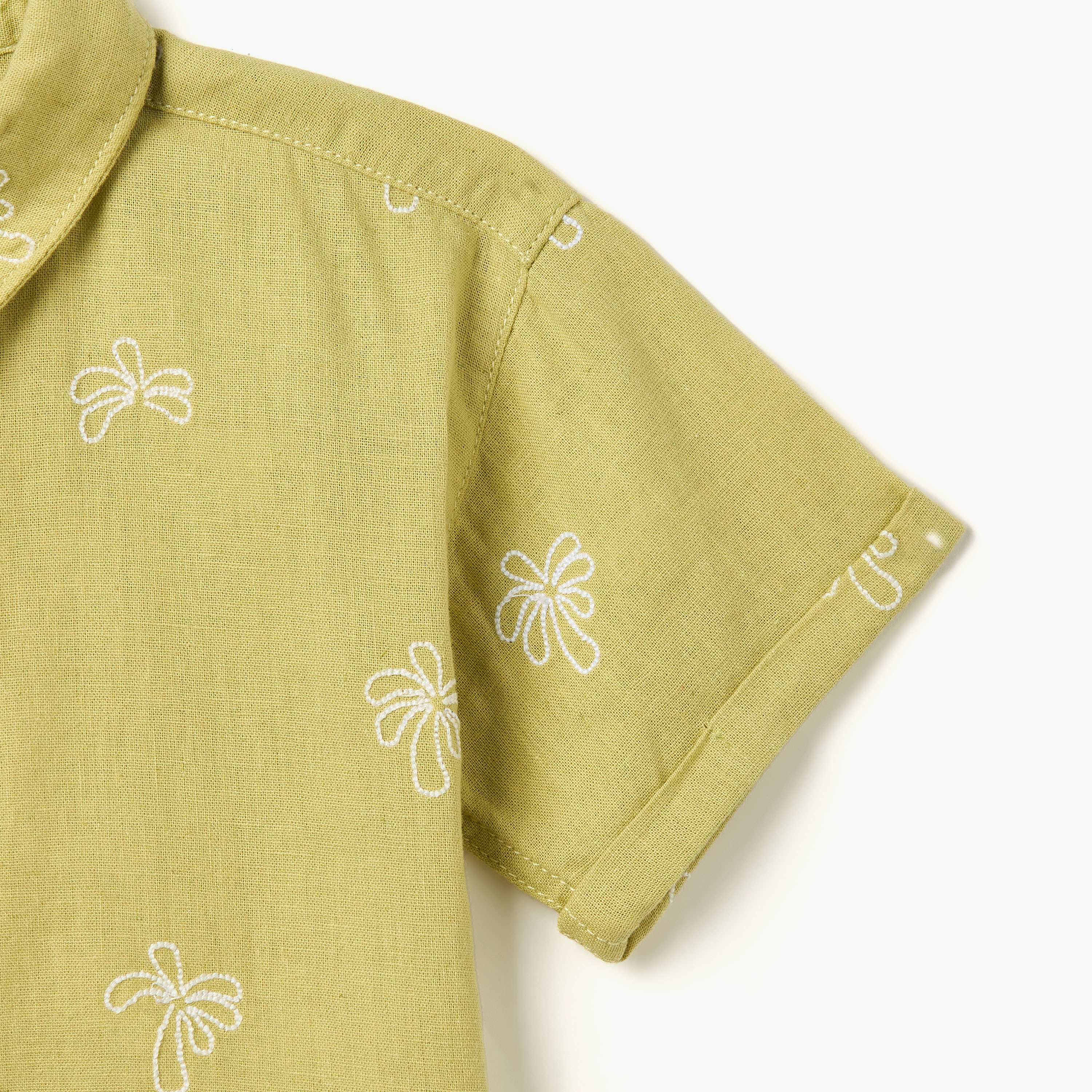 Juniors Embroidered Shirt with Short Sleeves-baby-boys-clothing-shirts-image-4