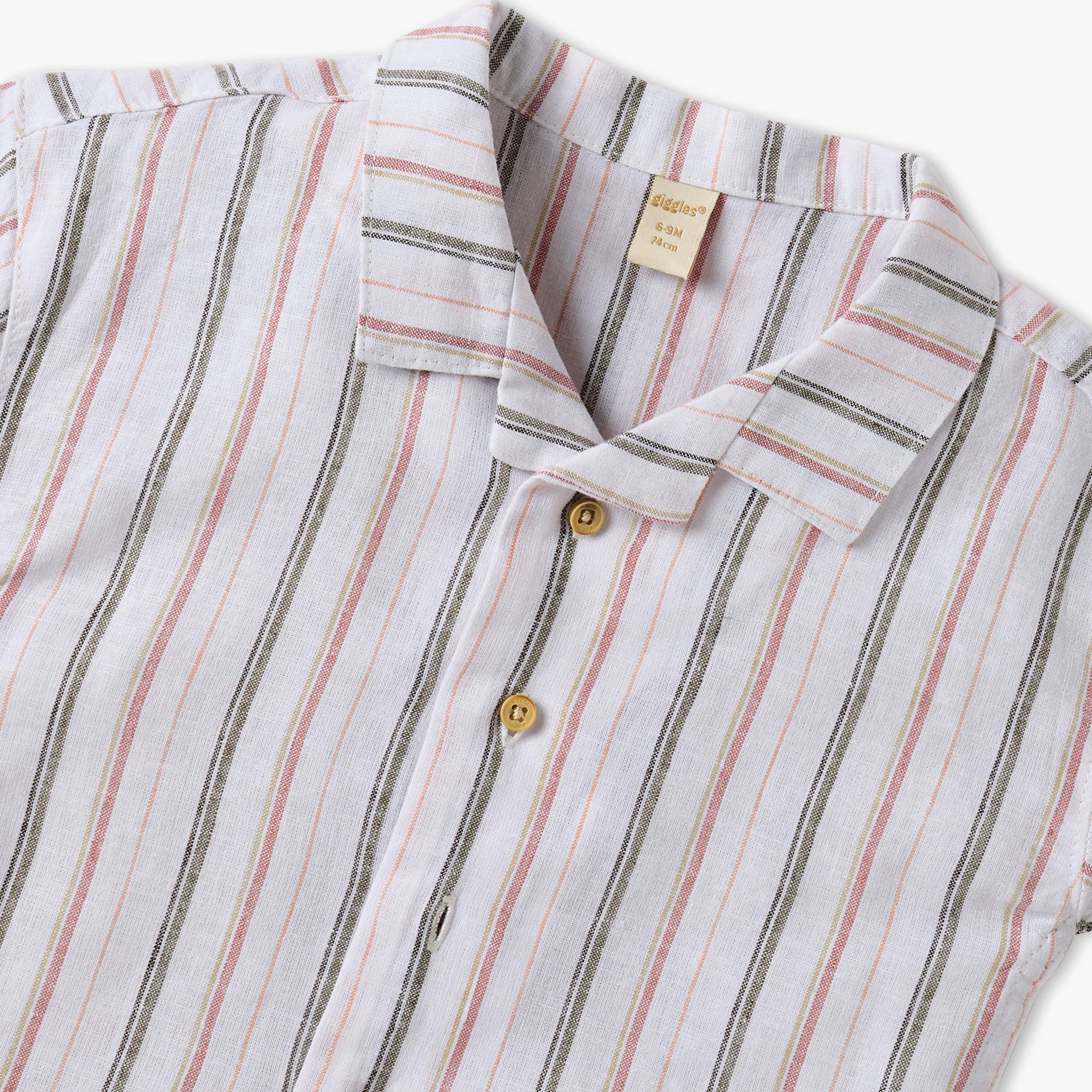 Giggles Striped Shirt with Camp Collar and Short Sleeves-baby-boys-clothing-shirts-image-3