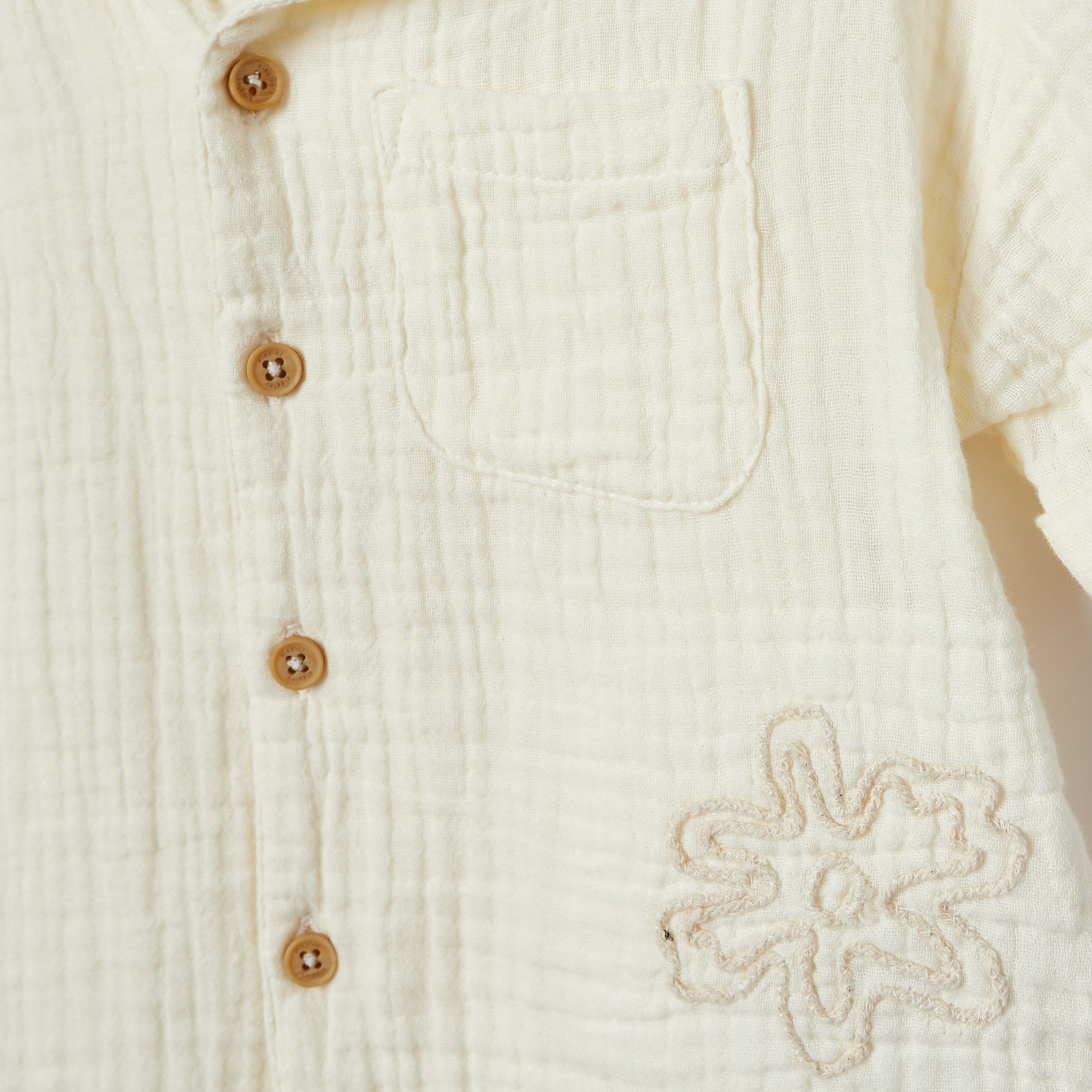 Giggles Embroidered Shirt with Chest Pocket-baby-boys-clothing-shirts-image-4