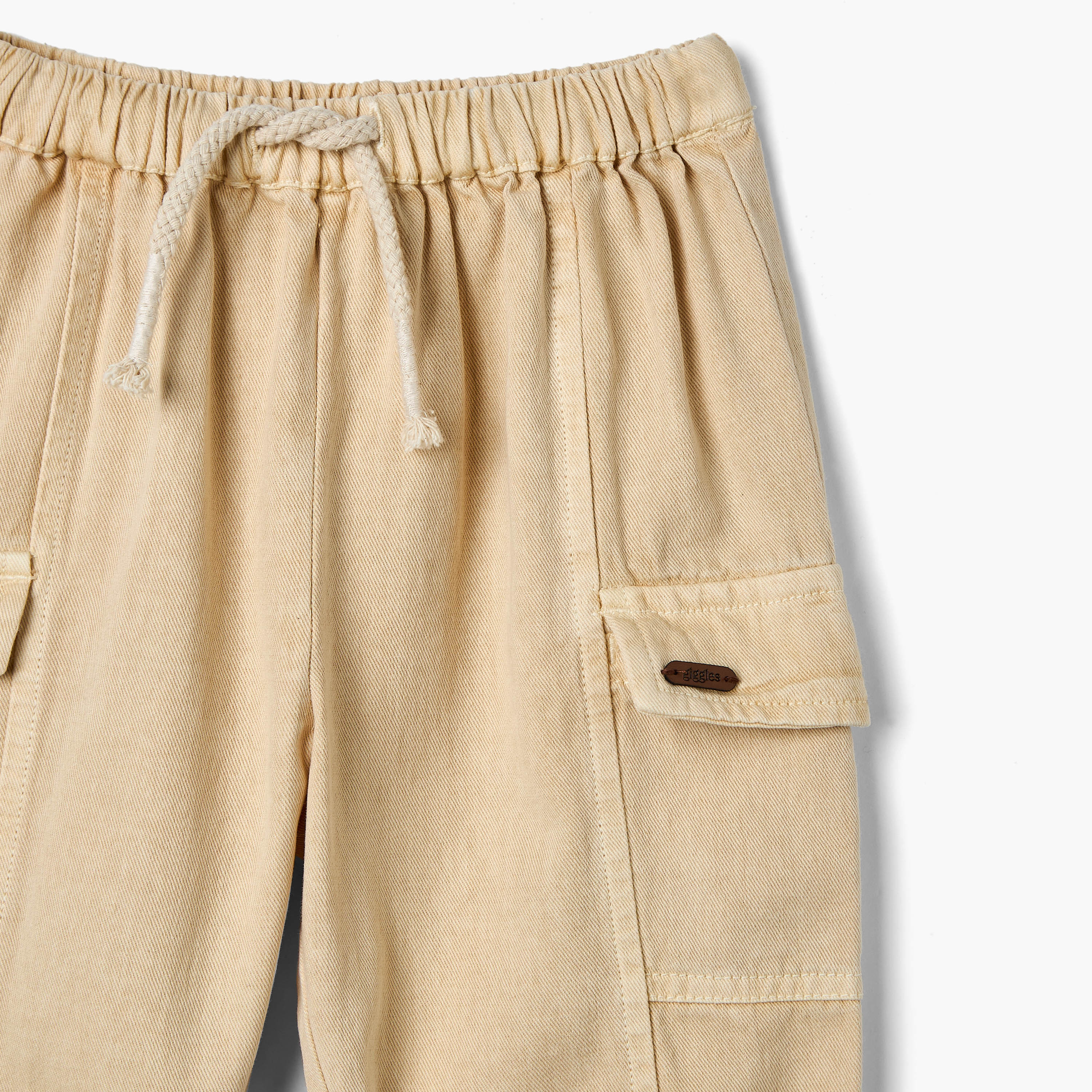 Giggles Solid Cargo Pants with Drawstring Closure-baby-boys-clothing-bottoms-trousers-image-3