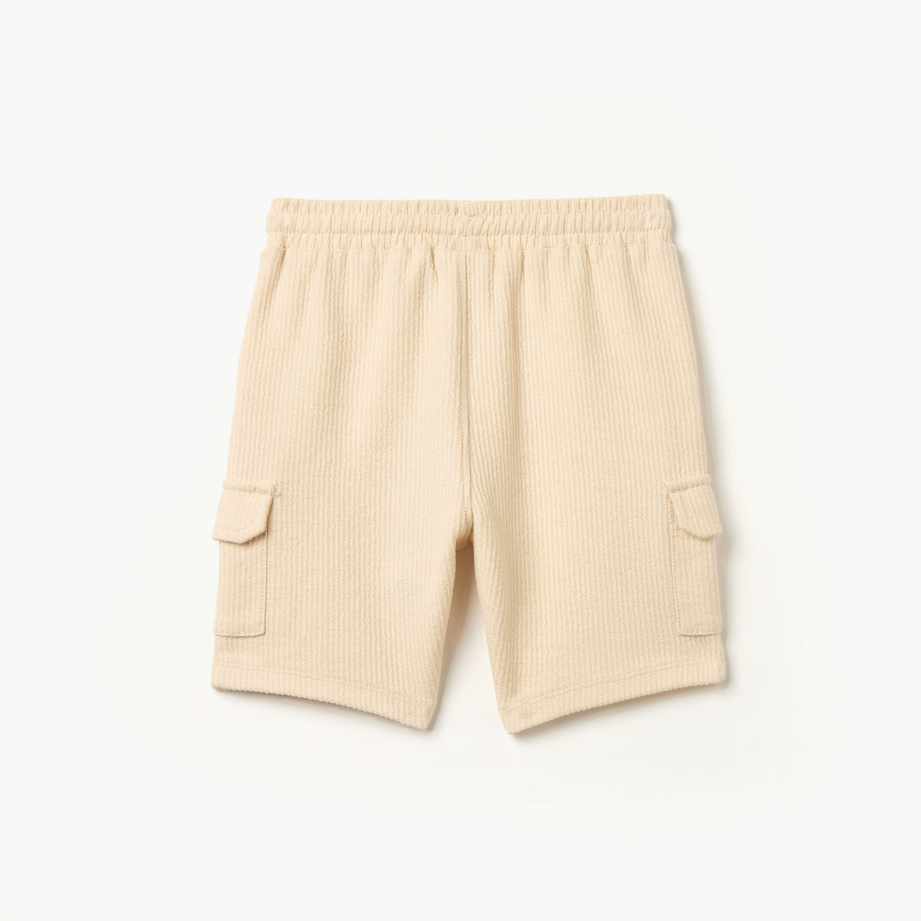 Giggles Textured Shorts with Drawstring Closure and Pockets-baby-boys-clothing-bottoms-shorts-image-2
