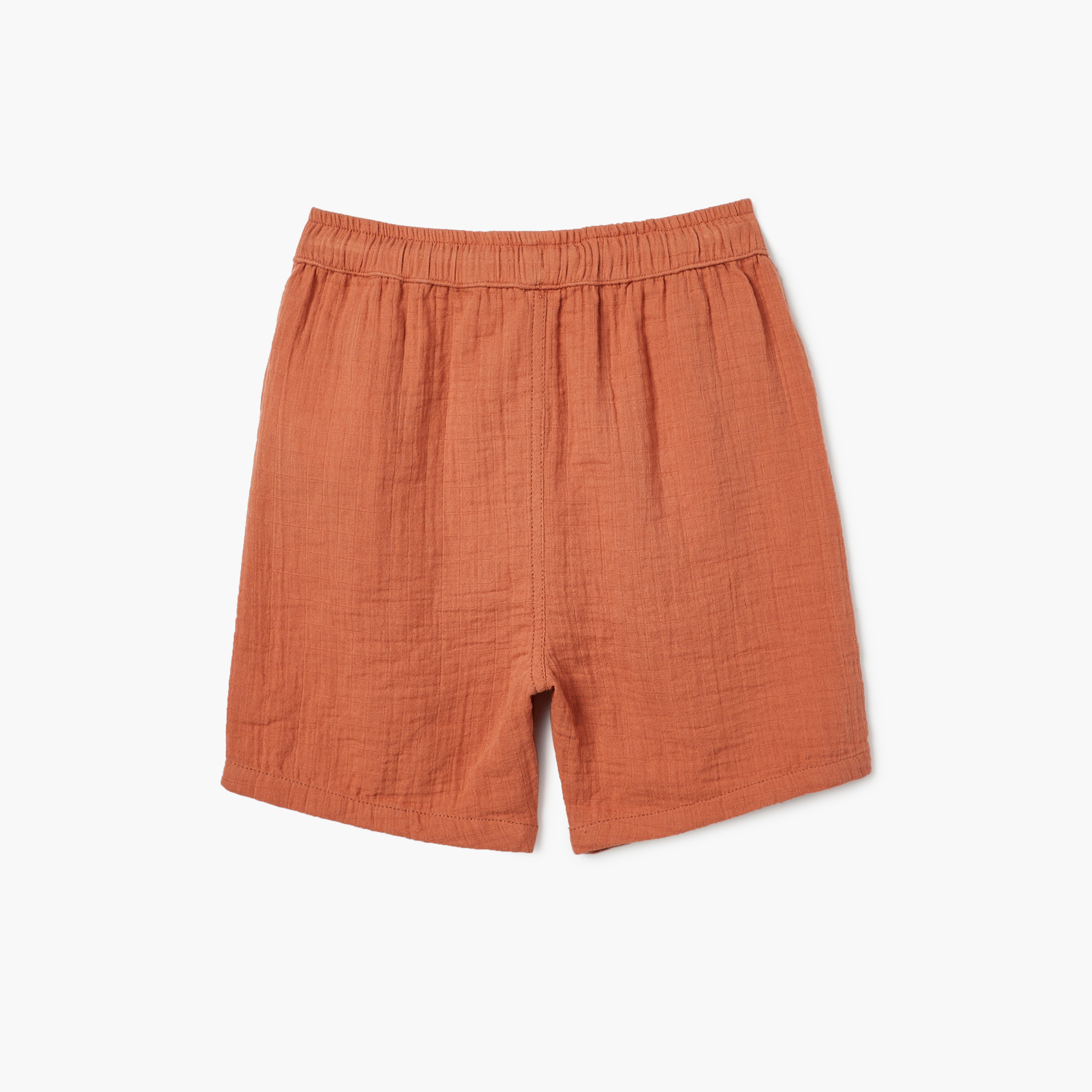 Giggle Textured Shorts with Drawstring Closure and Pockets-baby-boys-clothing-bottoms-shorts-image-2