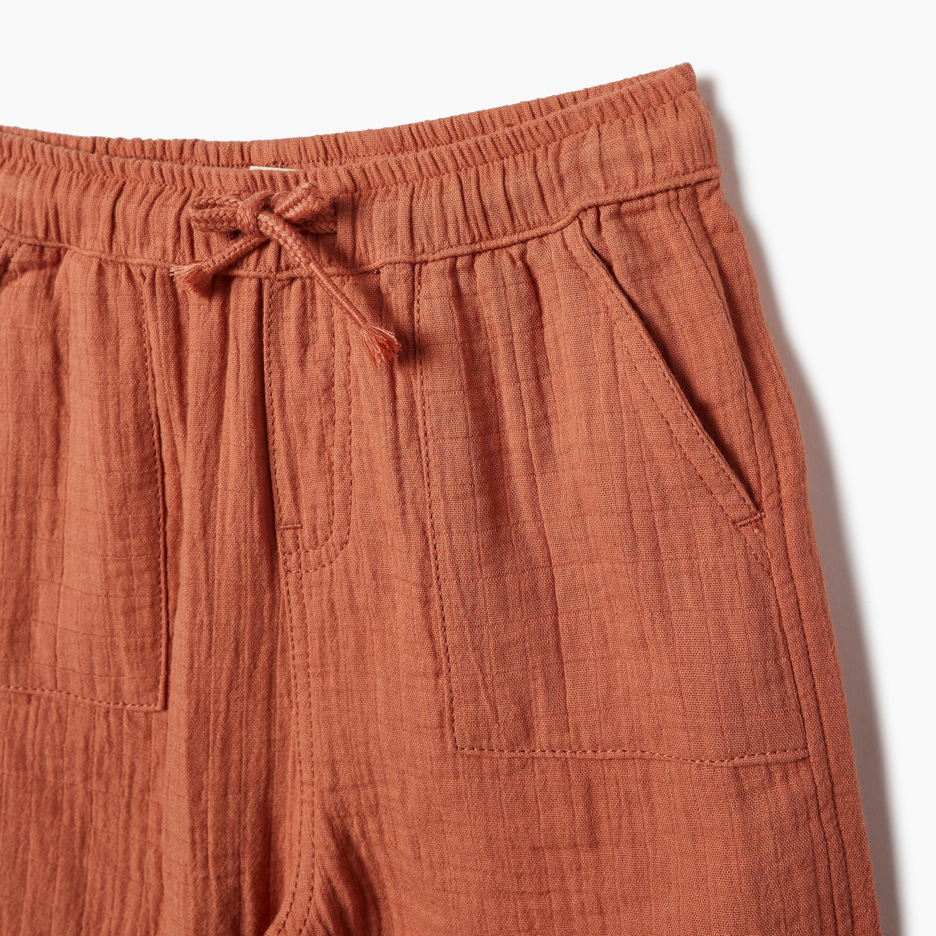 Giggle Textured Shorts with Drawstring Closure and Pockets-baby-boys-clothing-bottoms-shorts-image-3