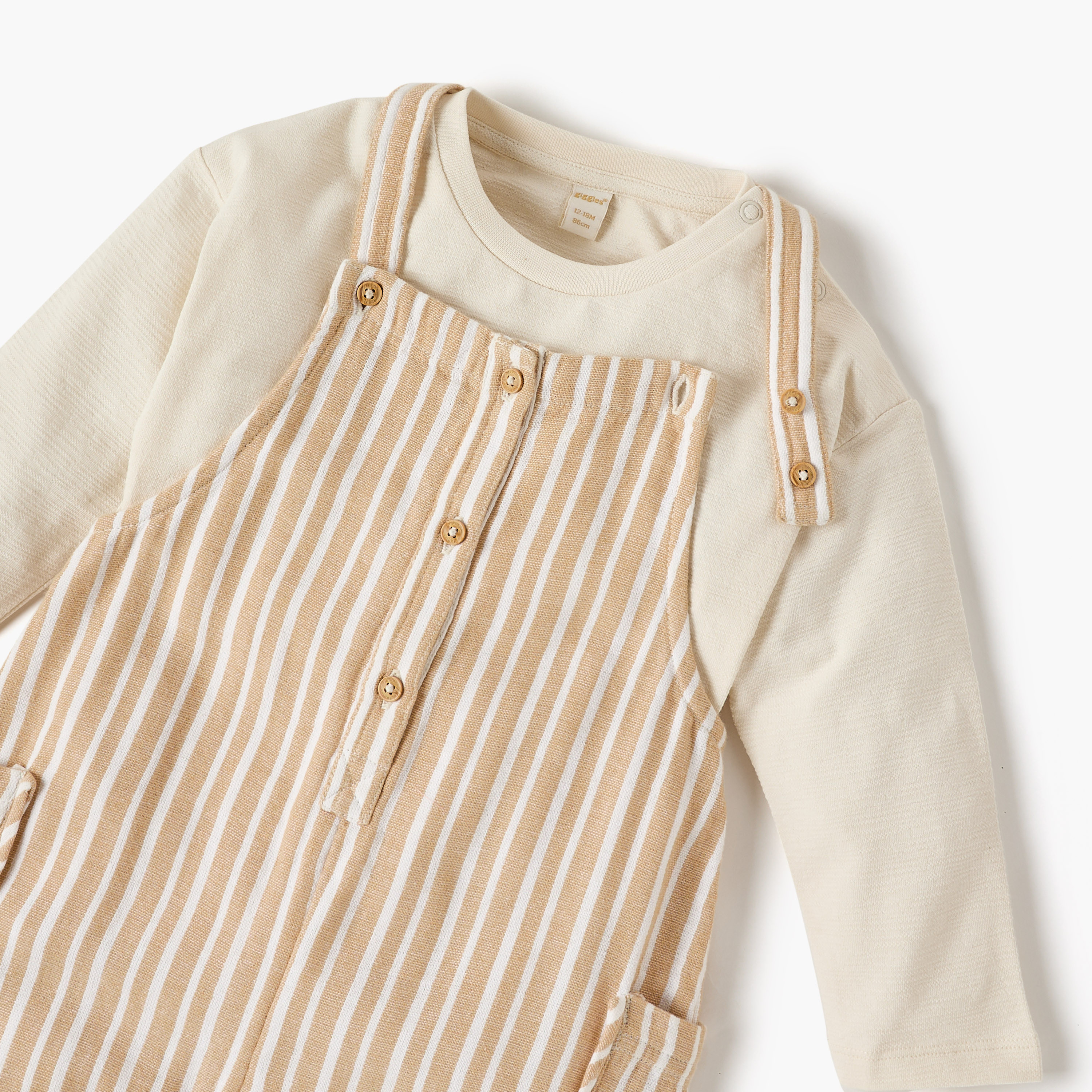 Giggles Striped Dungaree and T-shirt Set-baby-boys-clothing-setsandcoords-image-4