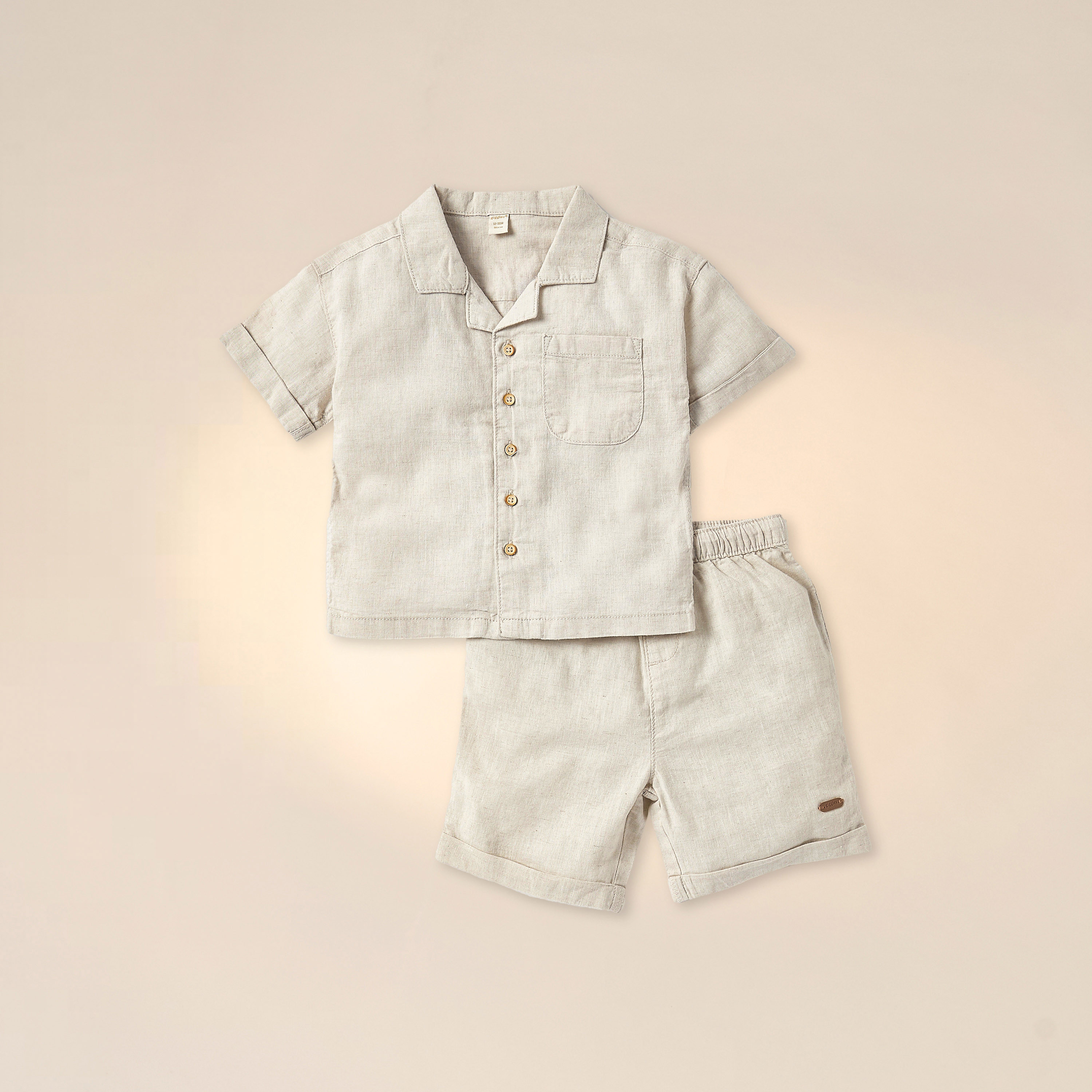 Giggles Solid Short Sleeves Shirt and Shorts Set-baby-boys-clothing-setsandcoords-image-1