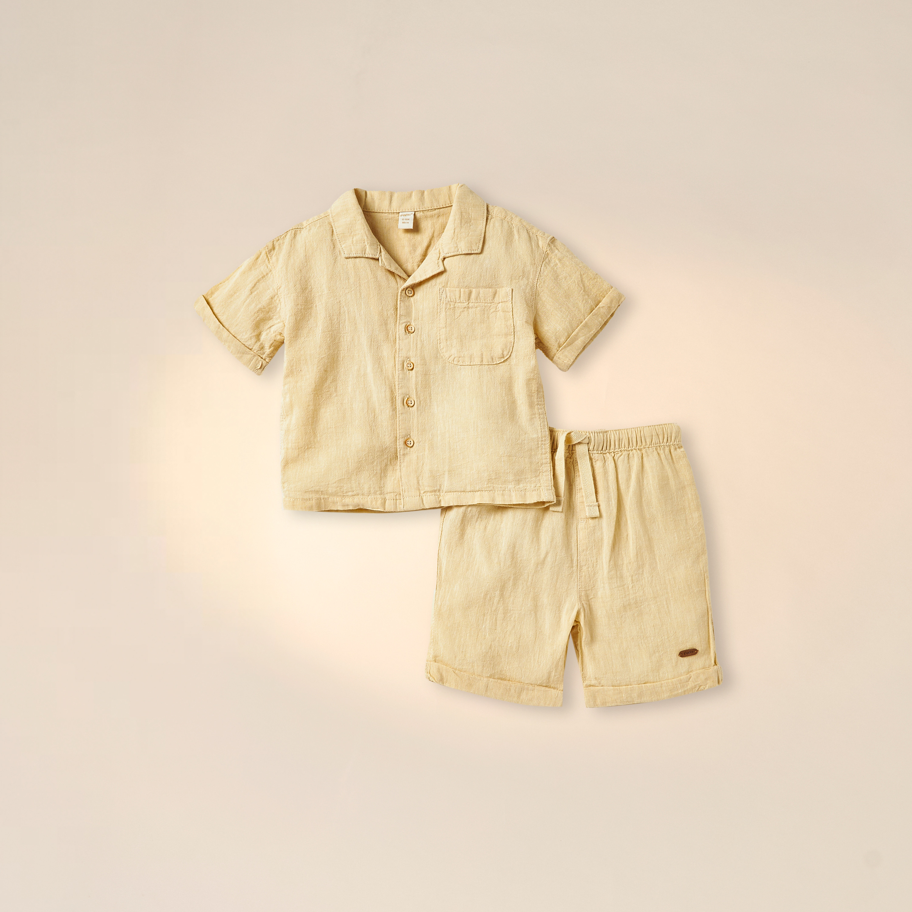 Giggles Solid Short Sleeves Shirt and Shorts Set-baby-boys-clothing-setsandcoords-image-1