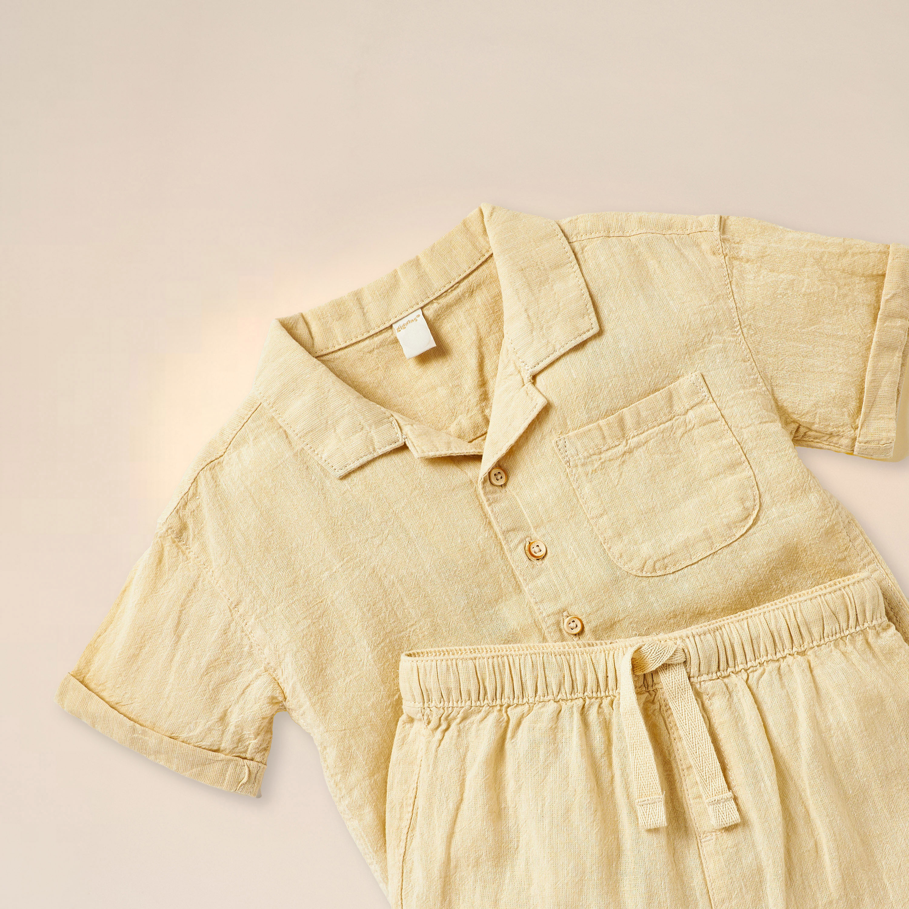 Giggles Solid Short Sleeves Shirt and Shorts Set-baby-boys-clothing-setsandcoords-image-4