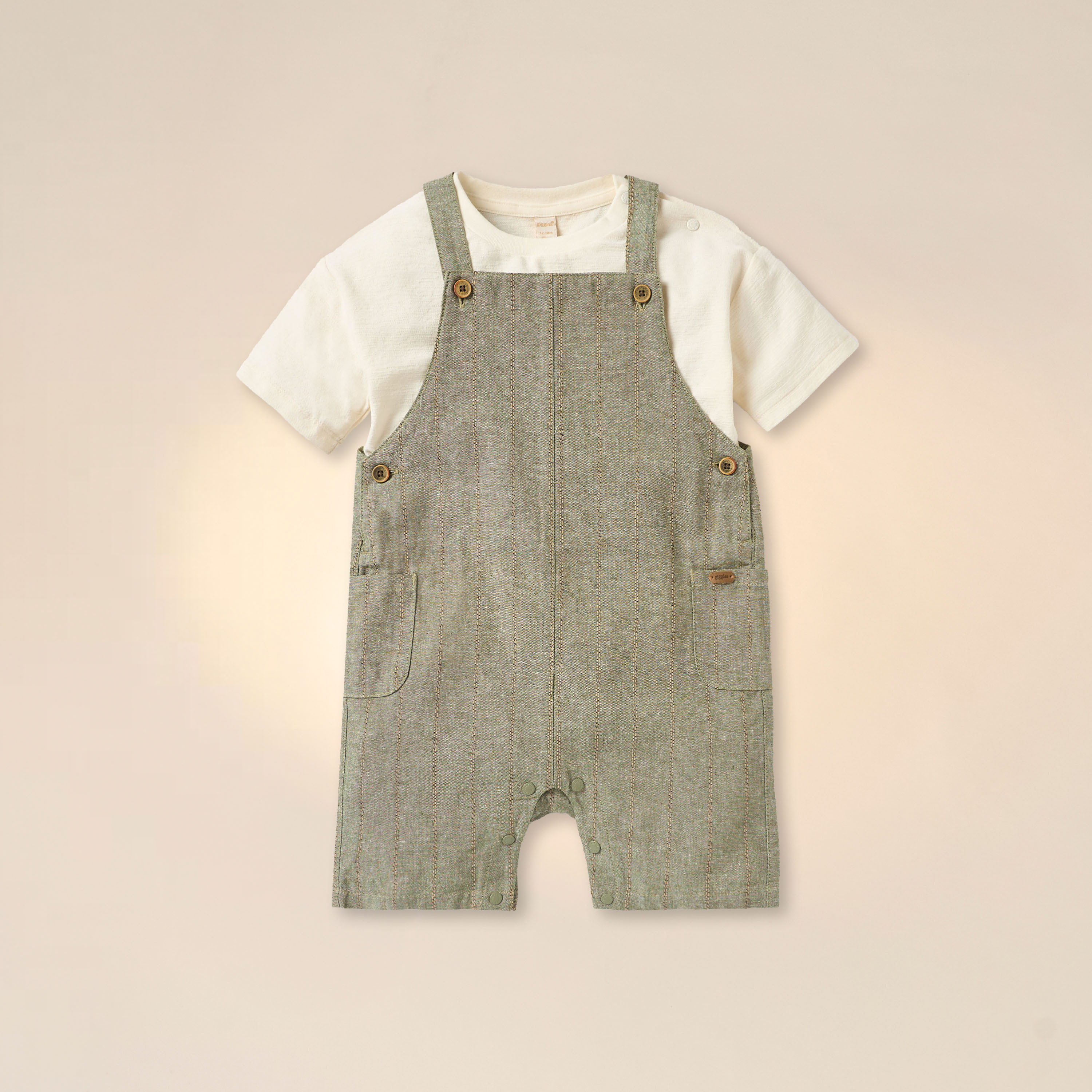 طقم تيشيرت سادة ودنغري بارز الملمس من جيجلز-baby-boys-clothing-setsandcoords-image-1
