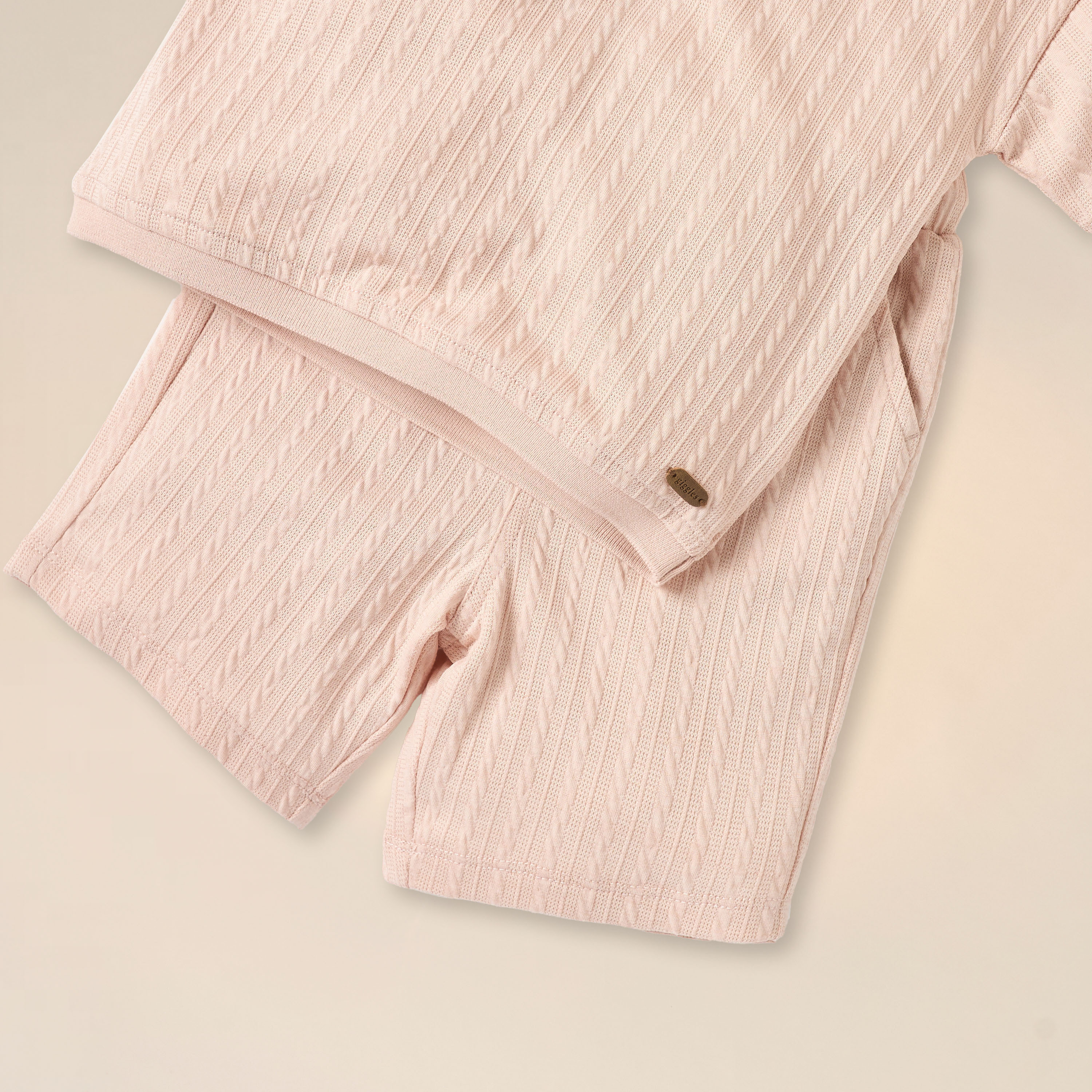 Giggles Textured Polo T-shirt and Elasticated Shorts Set-baby-boys-clothing-setsandcoords-image-5