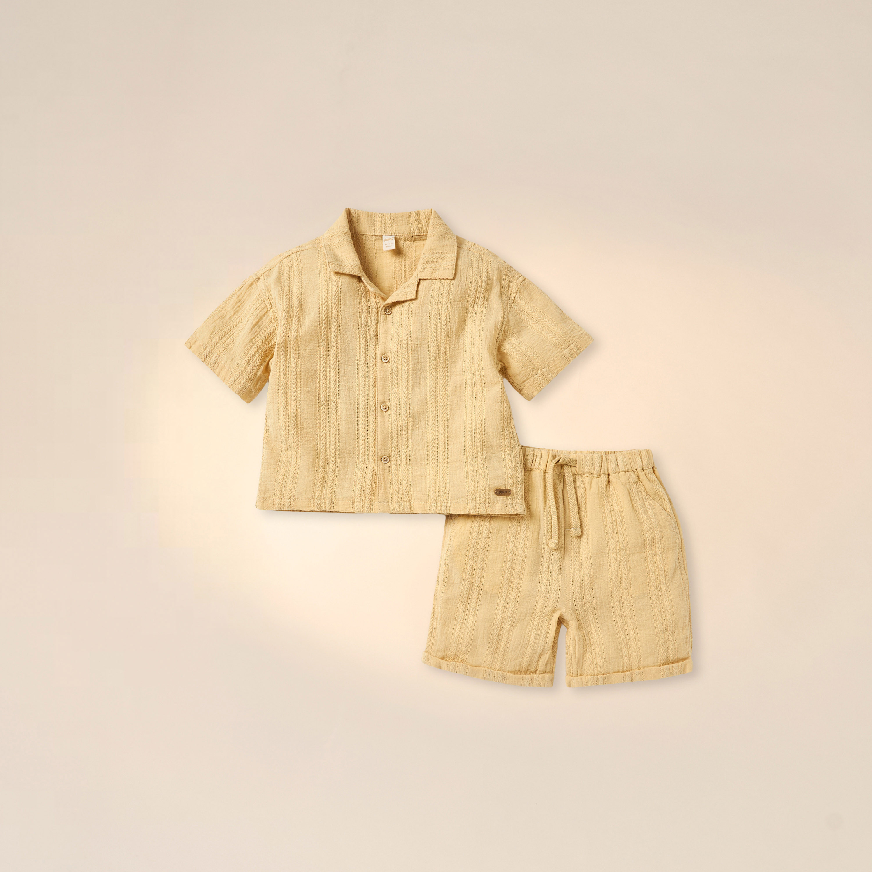 Giggles Textured Shirt and Shorts Set-baby-boys-clothing-setsandcoords-image-1