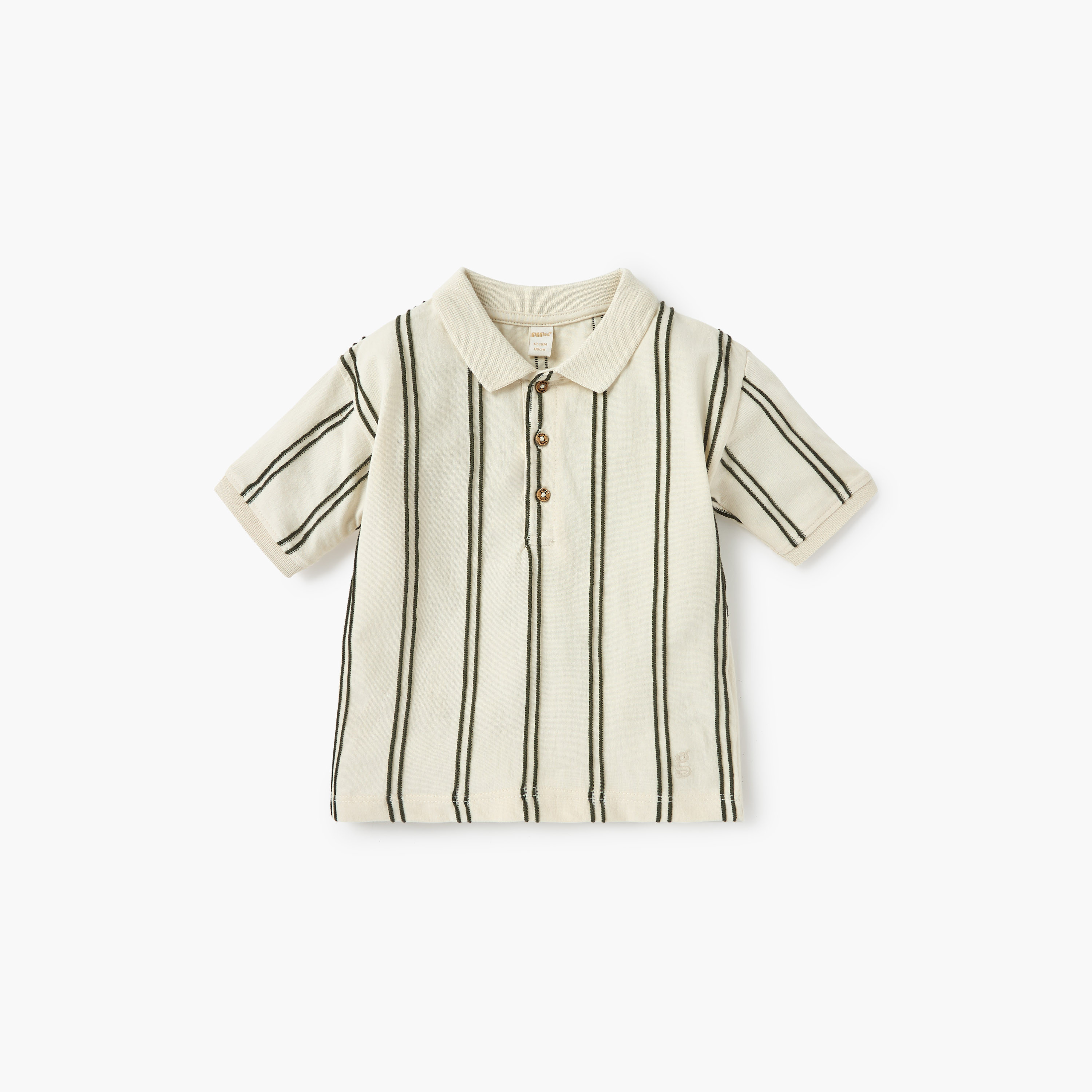 Giggles Striped Polo T-shirt and Shorts Set-baby-boys-clothing-setsandcoords-image-2