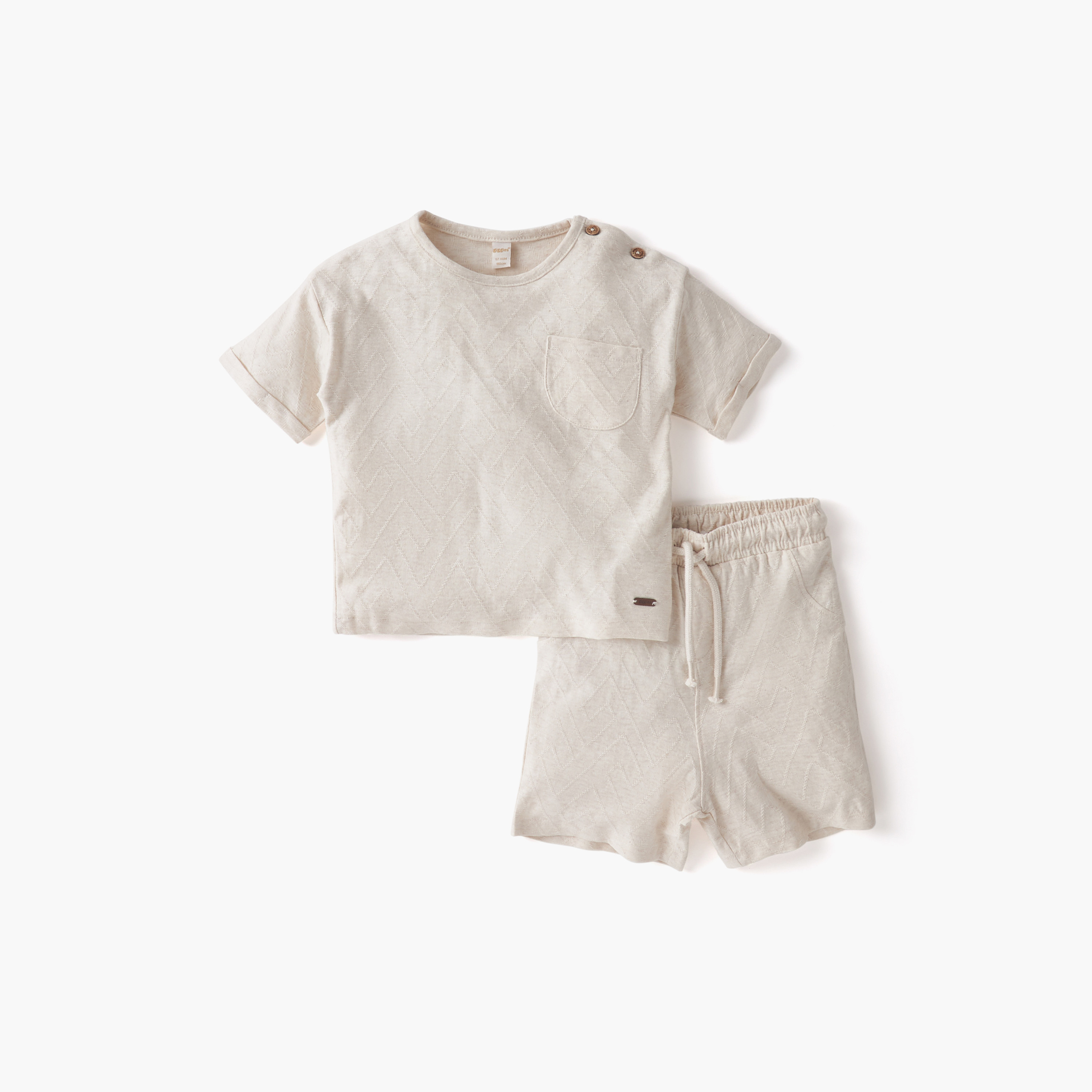 طقم شورت وتيشيرت بارز الملمس من جيجلز-baby-boys-clothing-setsandcoords-image-1