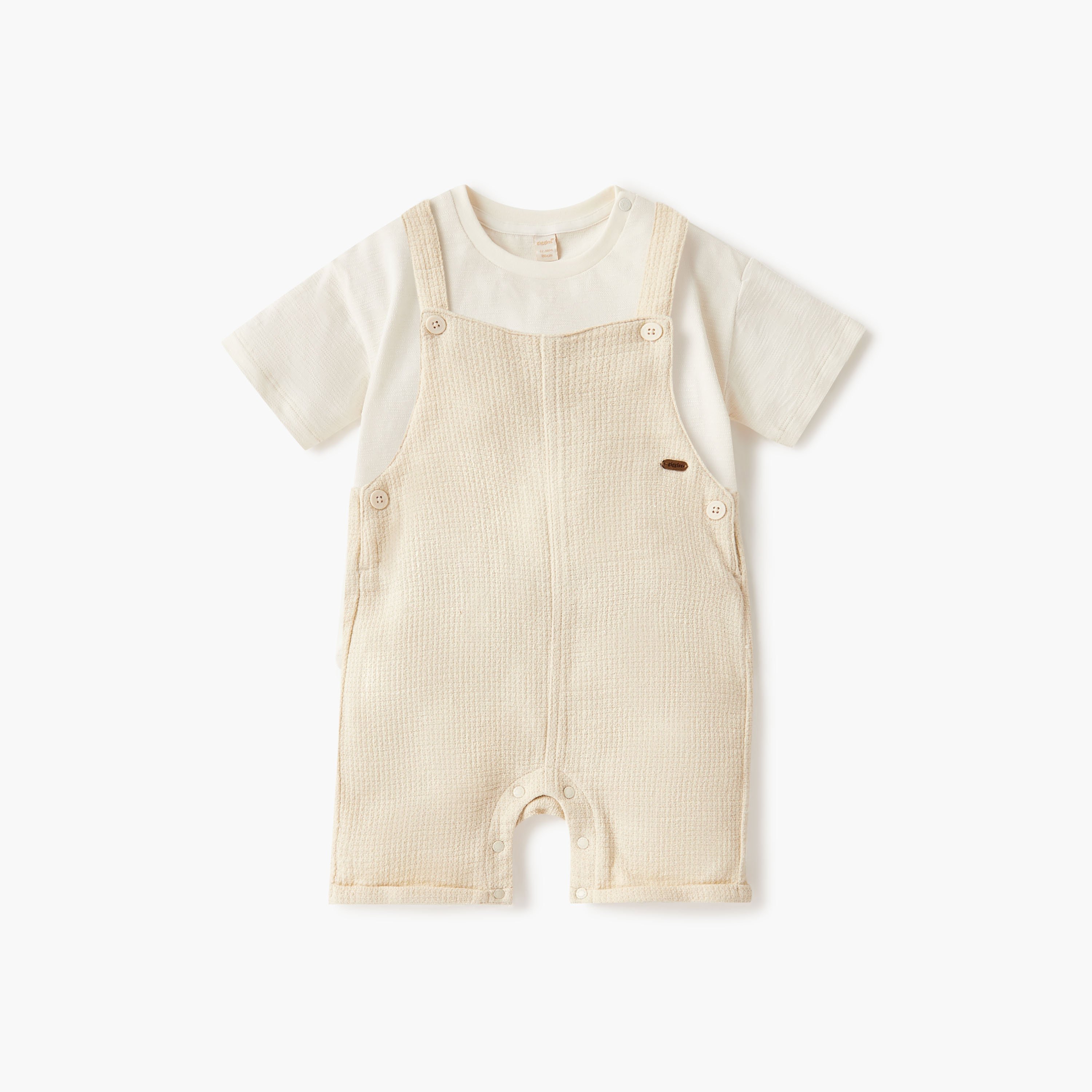 Giggles Textured Dungaree and T-shirt Set-baby-boys-clothing-setsandcoords-image-1