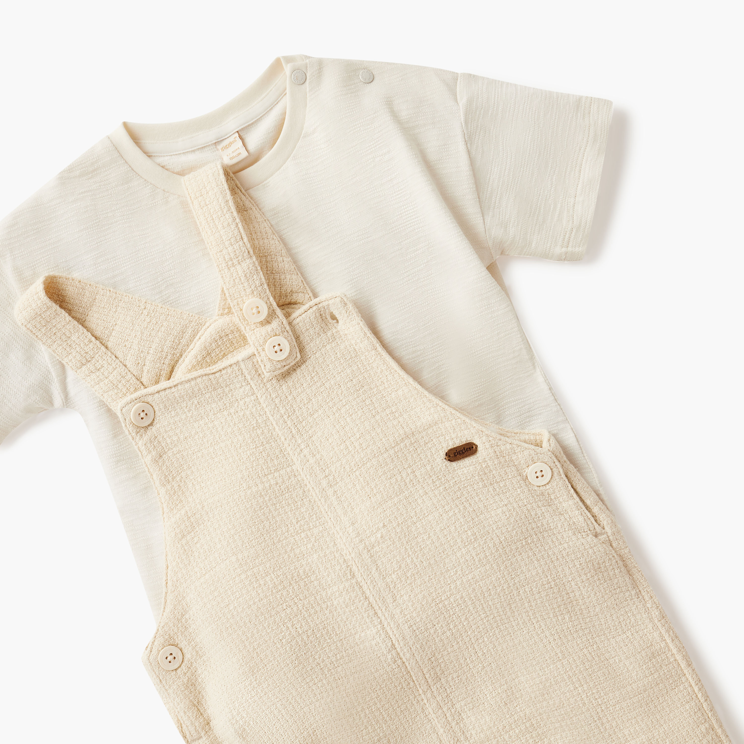 Giggles Textured Dungaree and T-shirt Set-baby-boys-clothing-setsandcoords-image-4