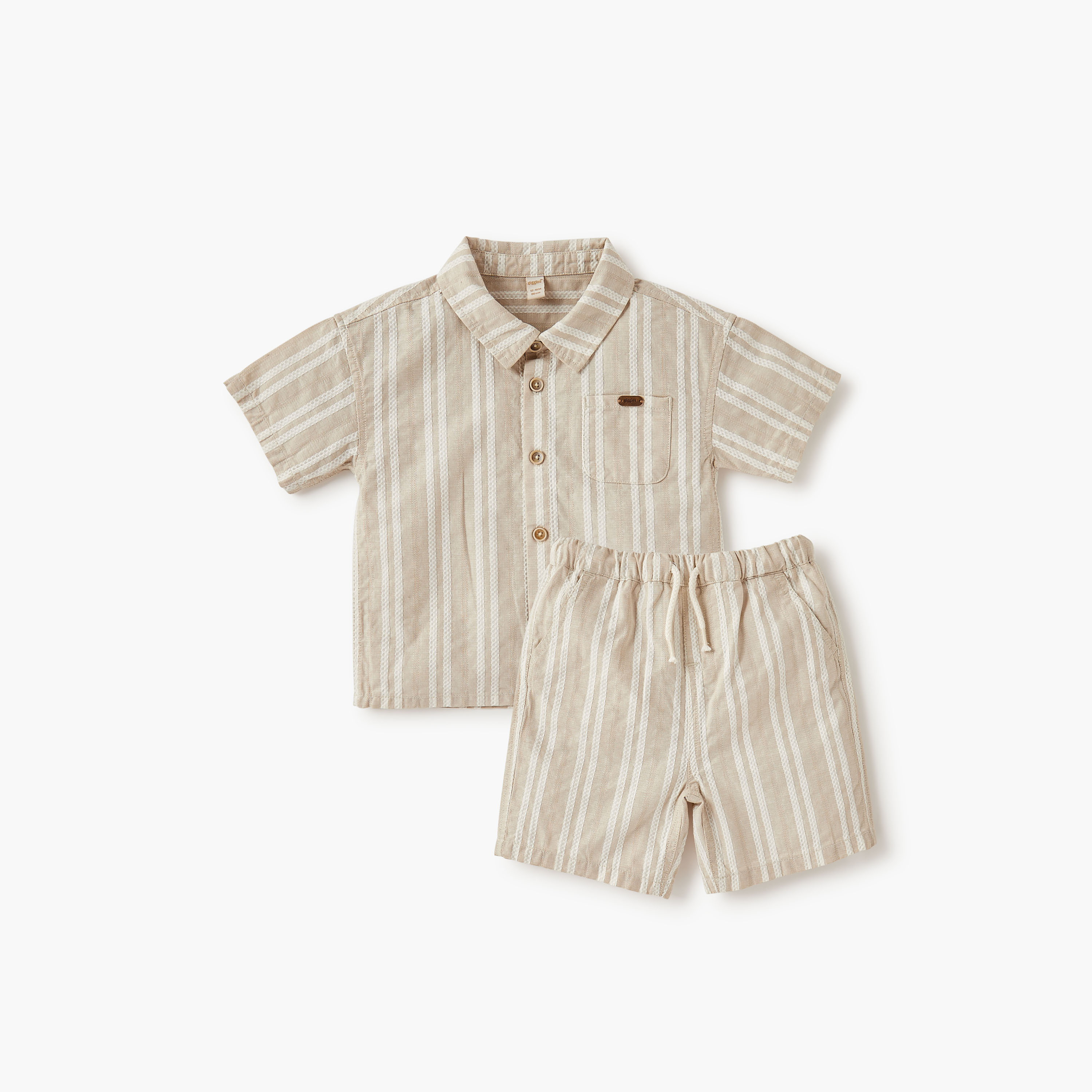 طقم شورت وقميص مخطط من جيجلز-baby-boys-clothing-setsandcoords-image-1
