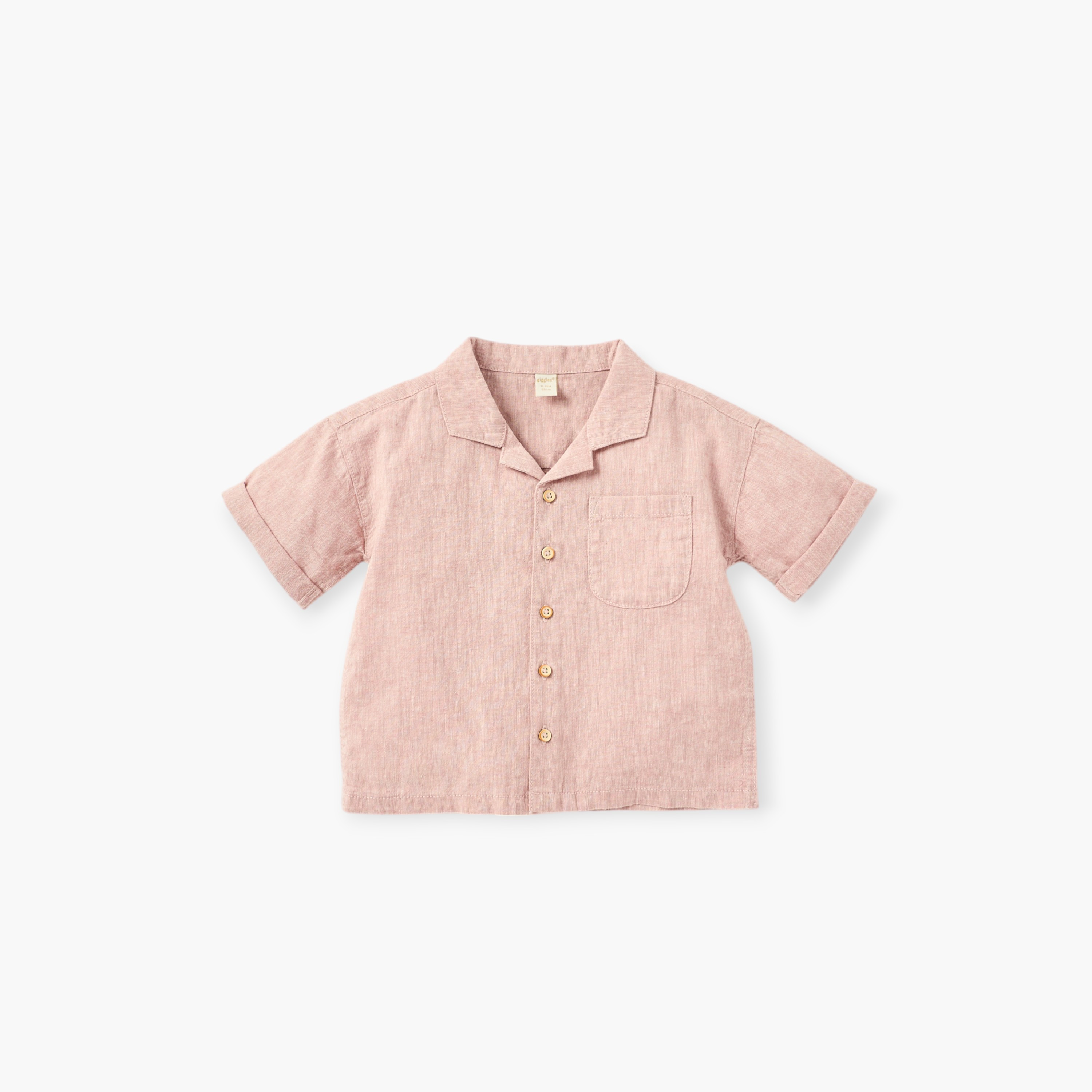 طقم قميص سادة بياقة كامب وشورت من جيجلز-baby-boys-clothing-setsandcoords-image-2