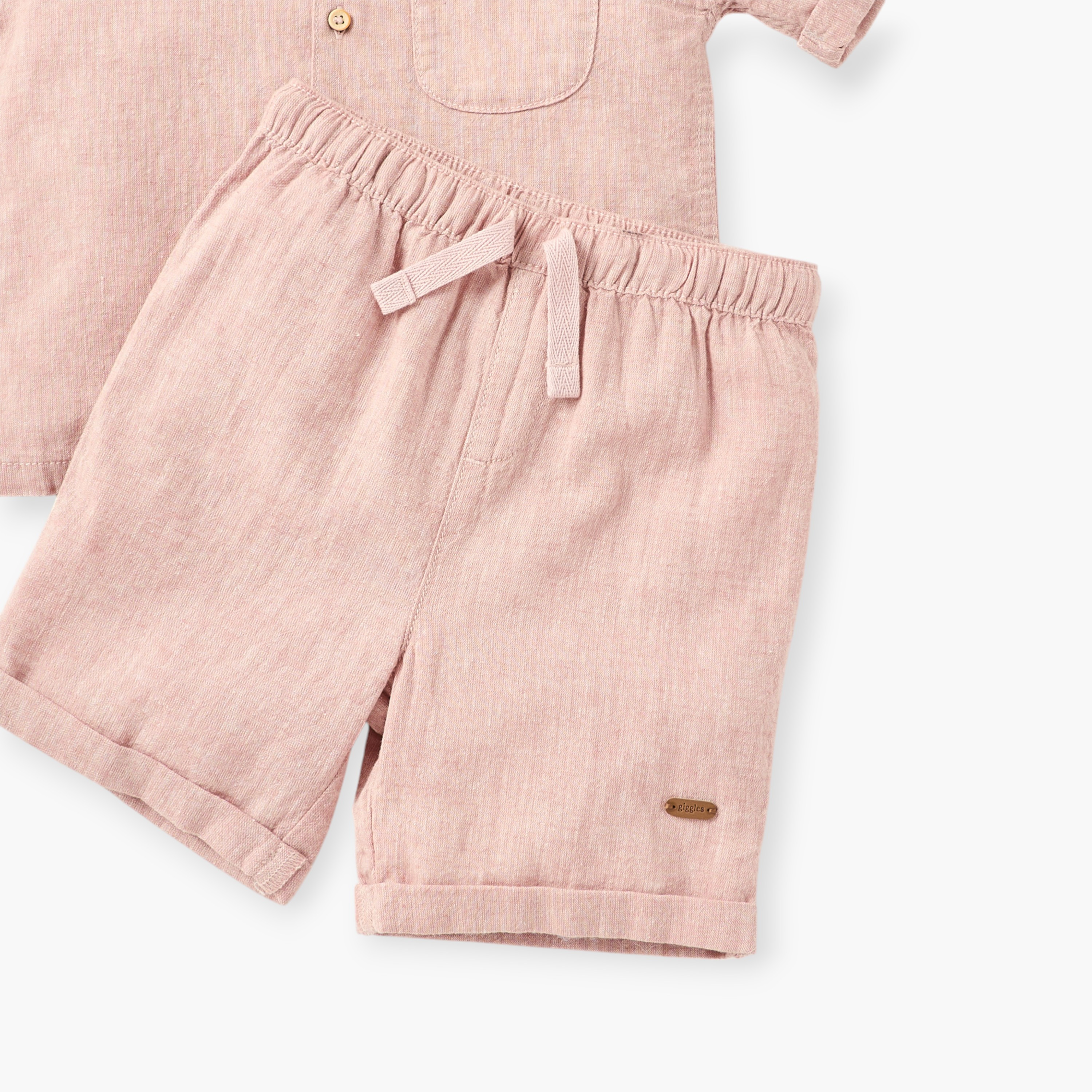 طقم قميص سادة بياقة كامب وشورت من جيجلز-baby-boys-clothing-setsandcoords-image-4