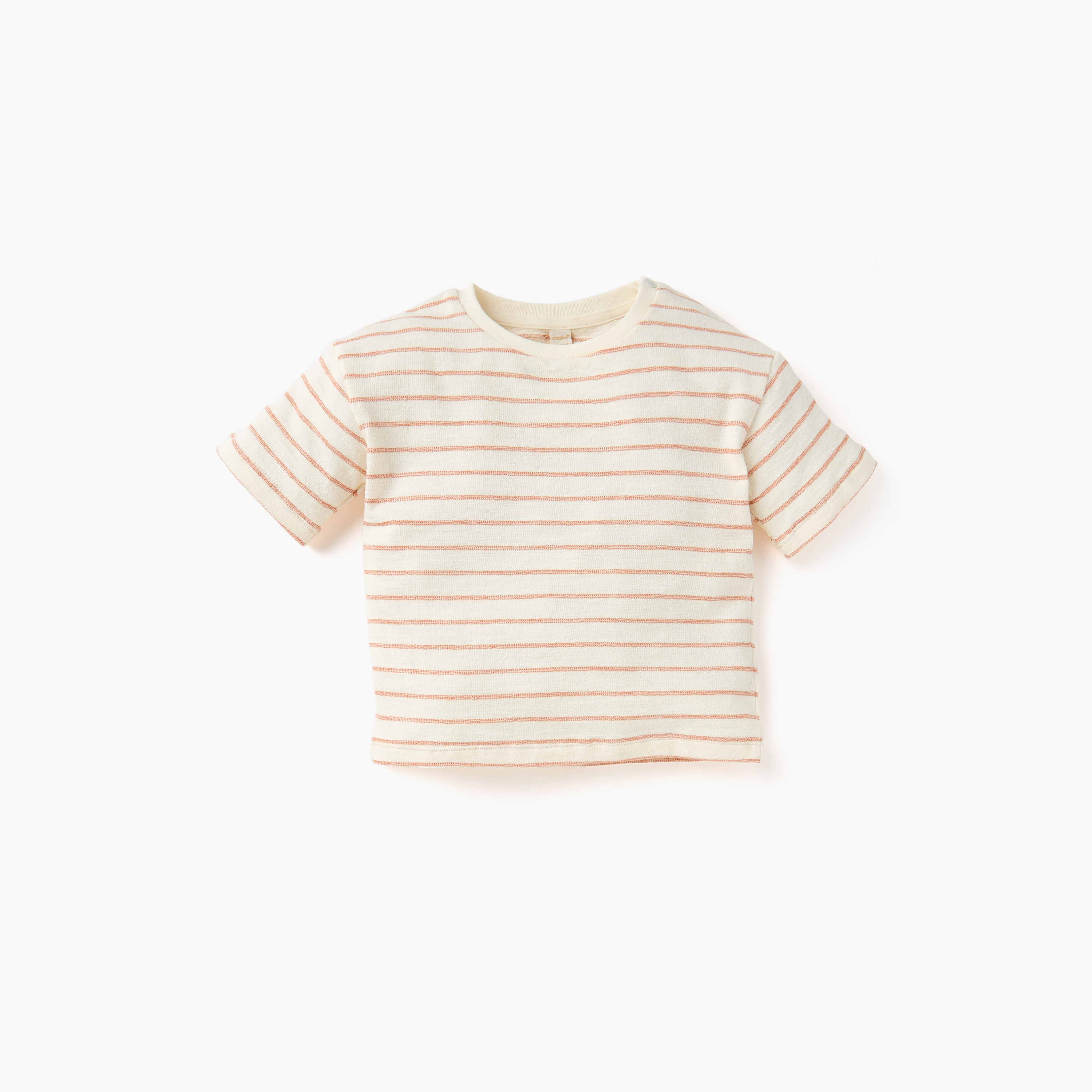 Giggles Solid Dungaree and Striped T-shirt Set-baby-boys-clothing-setsandcoords-image-2