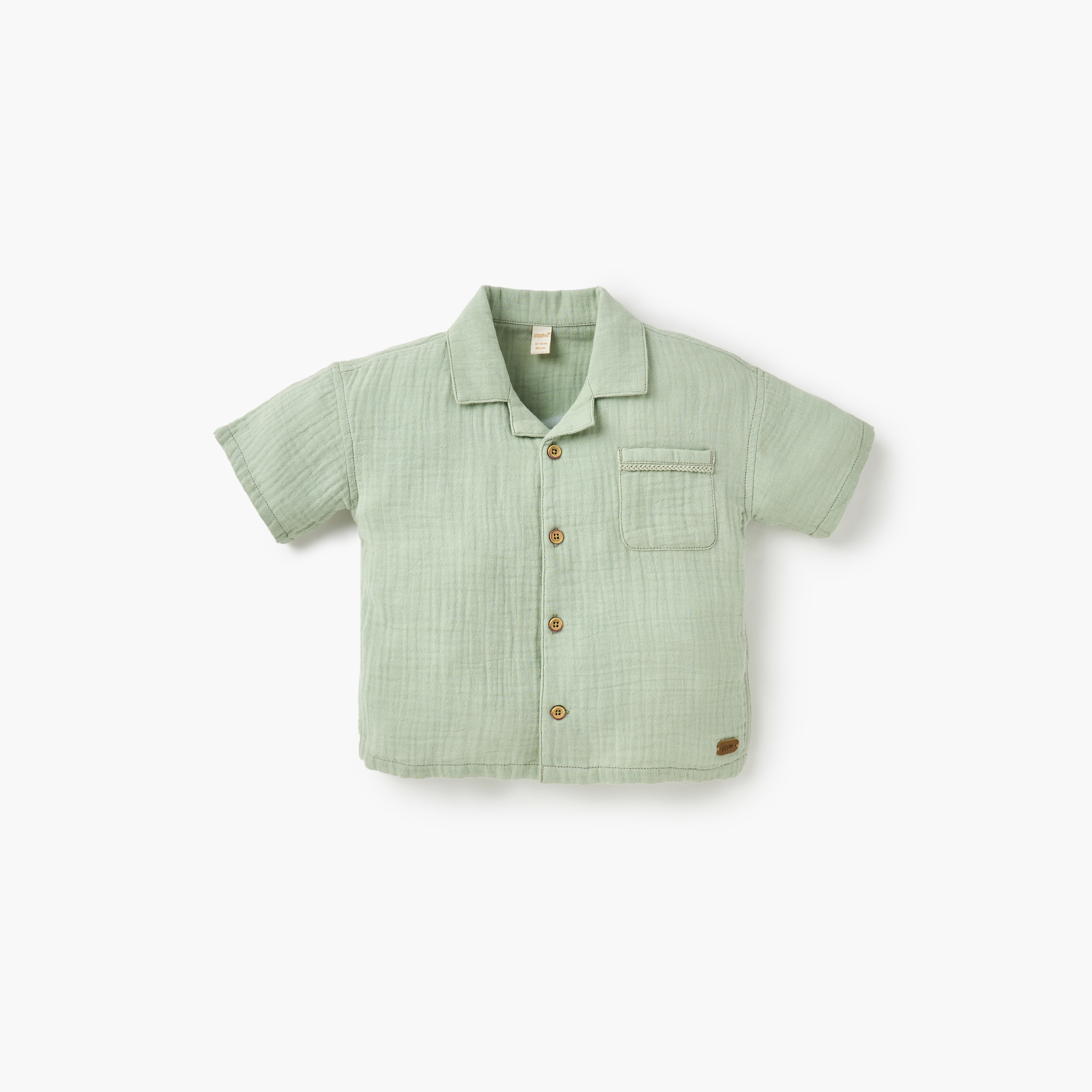 Giggles Solid Camp Collar Shirt and Shorts Set-baby-boys-clothing-setsandcoords-image-2