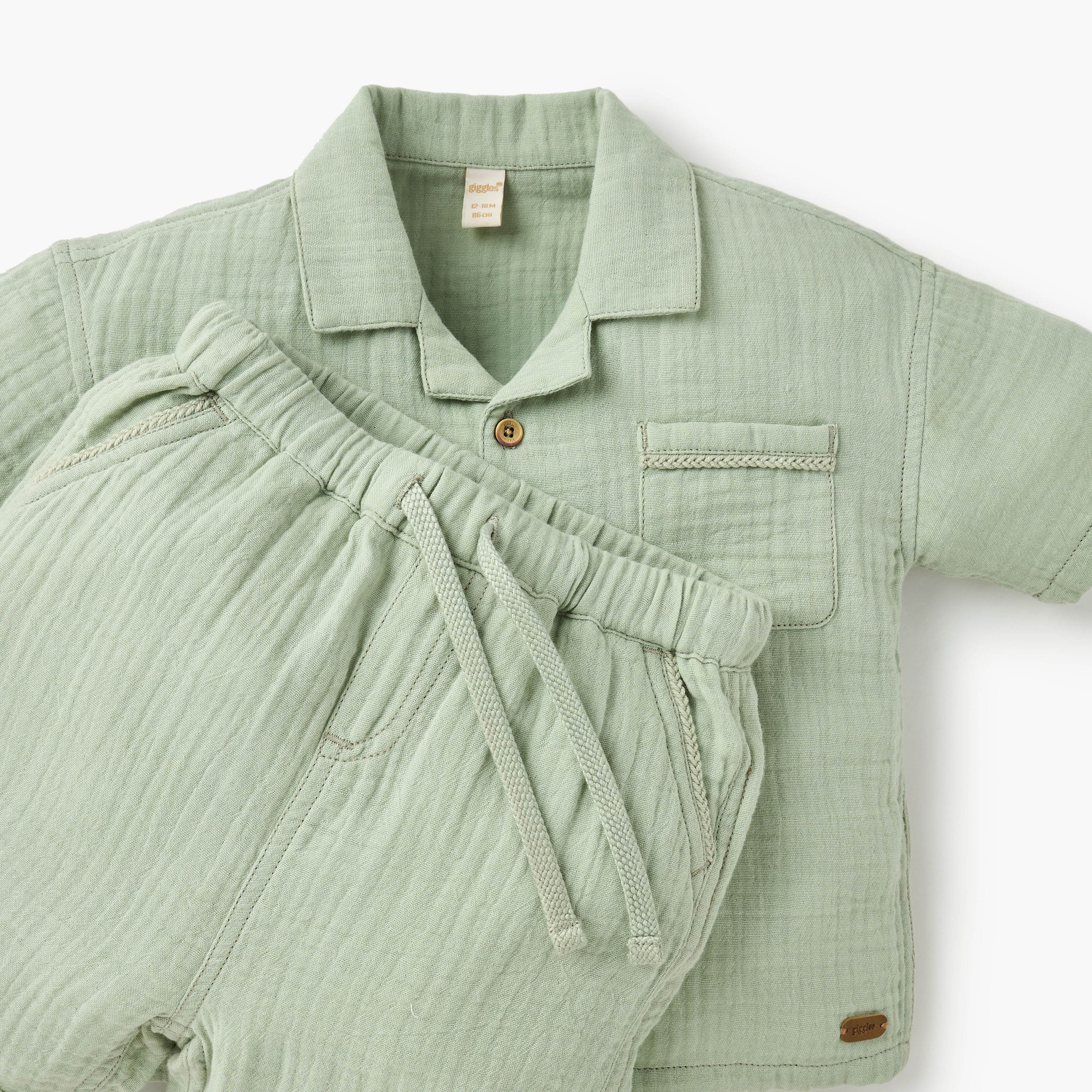 Giggles Solid Camp Collar Shirt and Shorts Set-baby-boys-clothing-setsandcoords-image-4