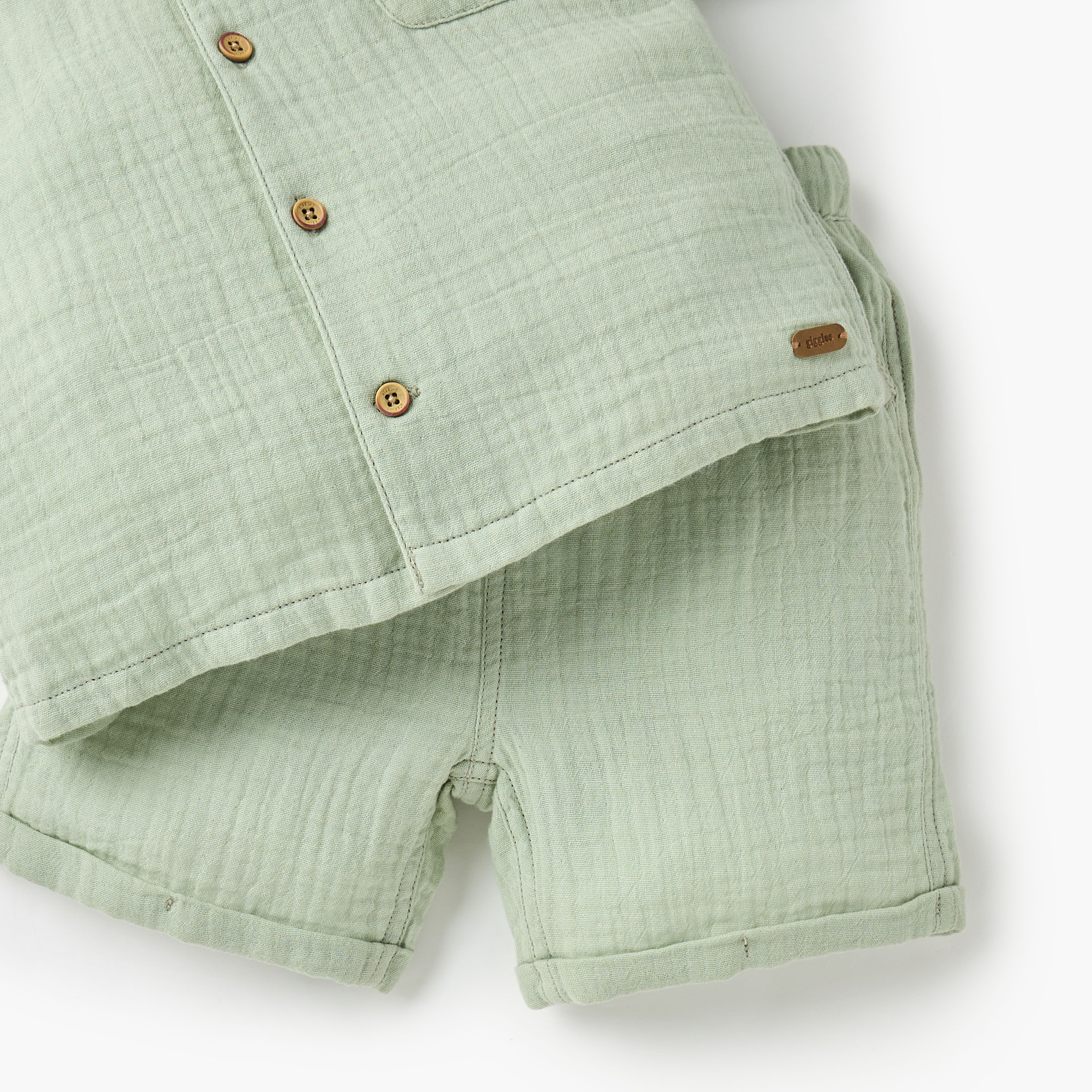 Giggles Solid Camp Collar Shirt and Shorts Set-baby-boys-clothing-setsandcoords-image-5