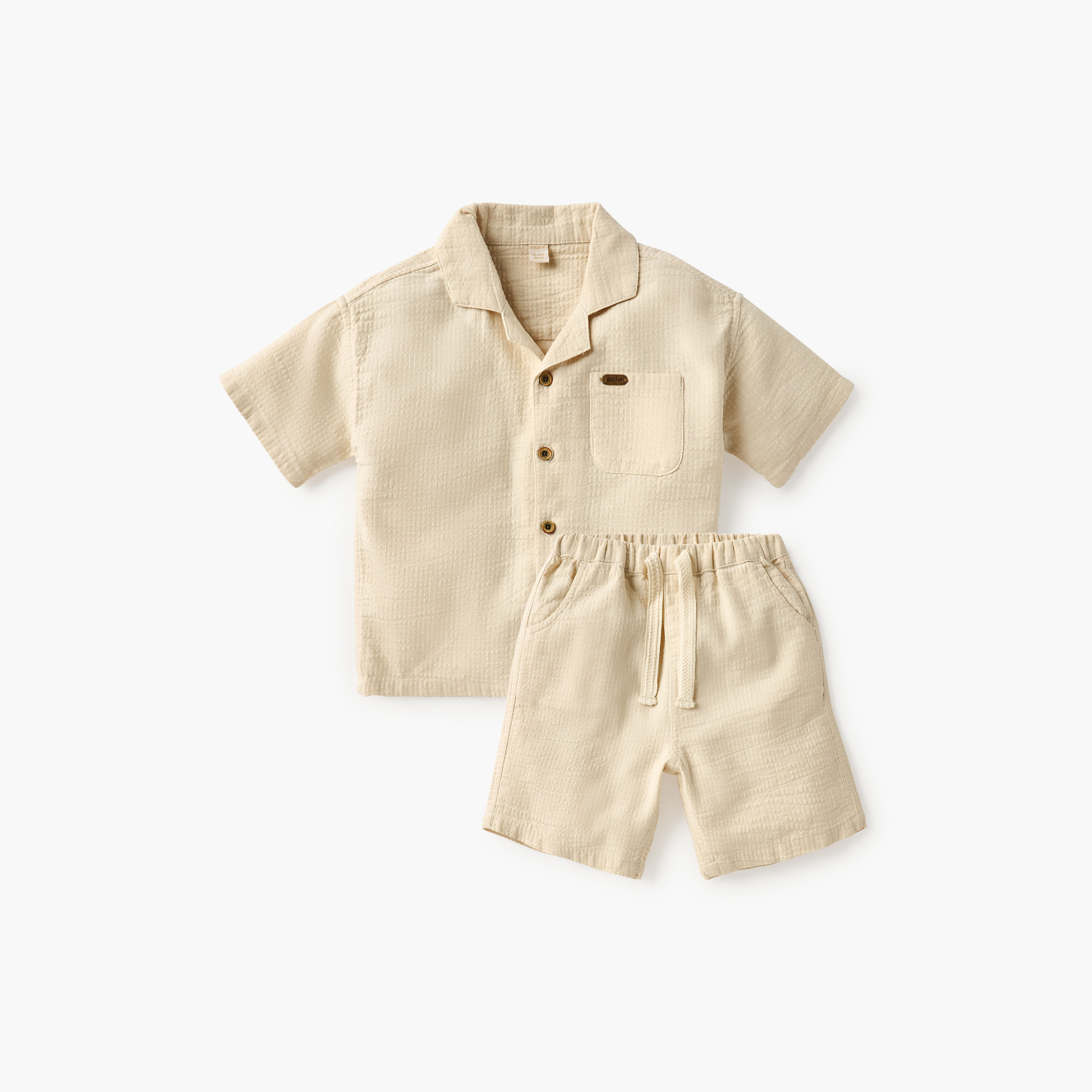 Giggles Textured Shirt and Shorts Set-baby-boys-clothing-setsandcoords-image-1