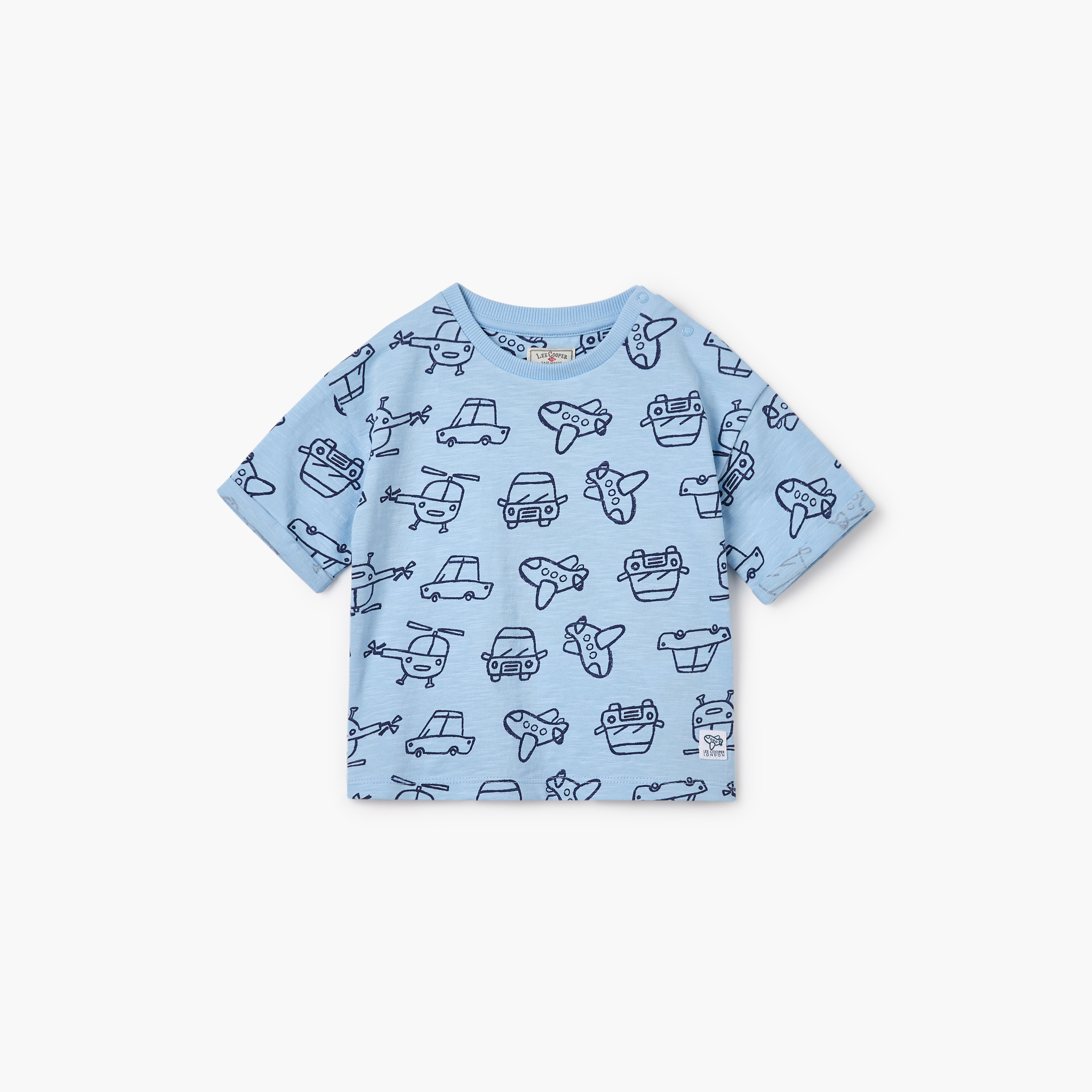 Lee Cooper Vehicle Print T-shirt with Short Sleeves-baby-boys-clothing-tshirtsandpolos-image-1