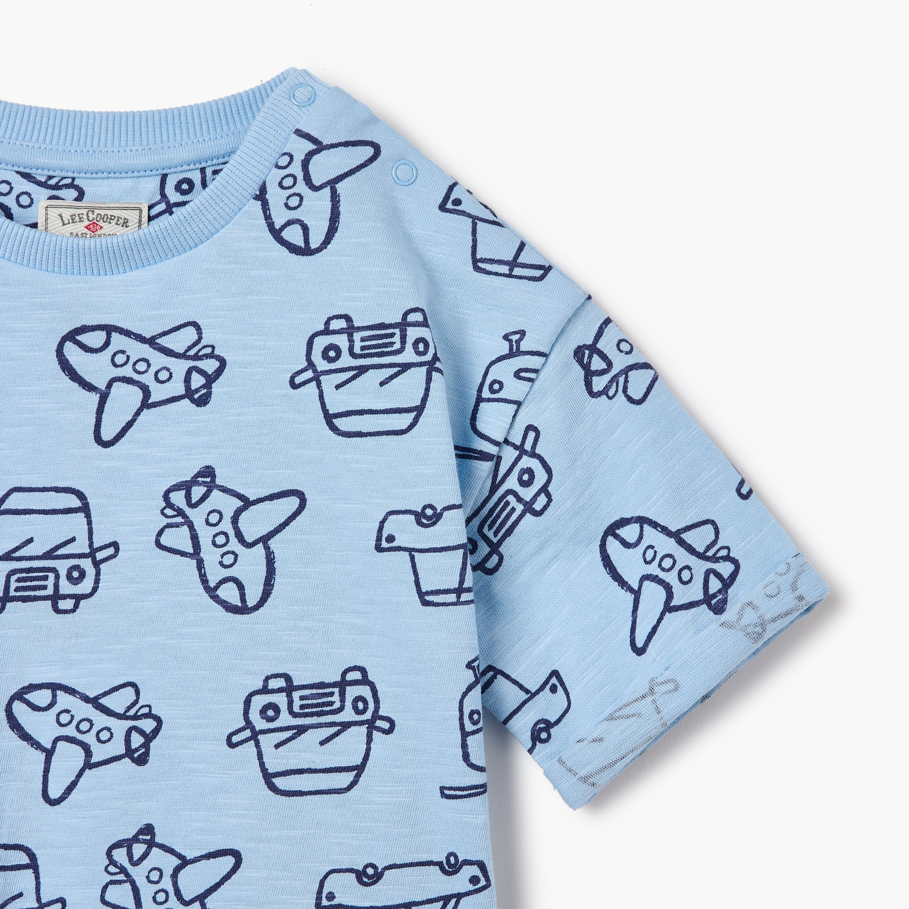 Lee Cooper Vehicle Print T-shirt with Short Sleeves-baby-boys-clothing-tshirtsandpolos-image-3
