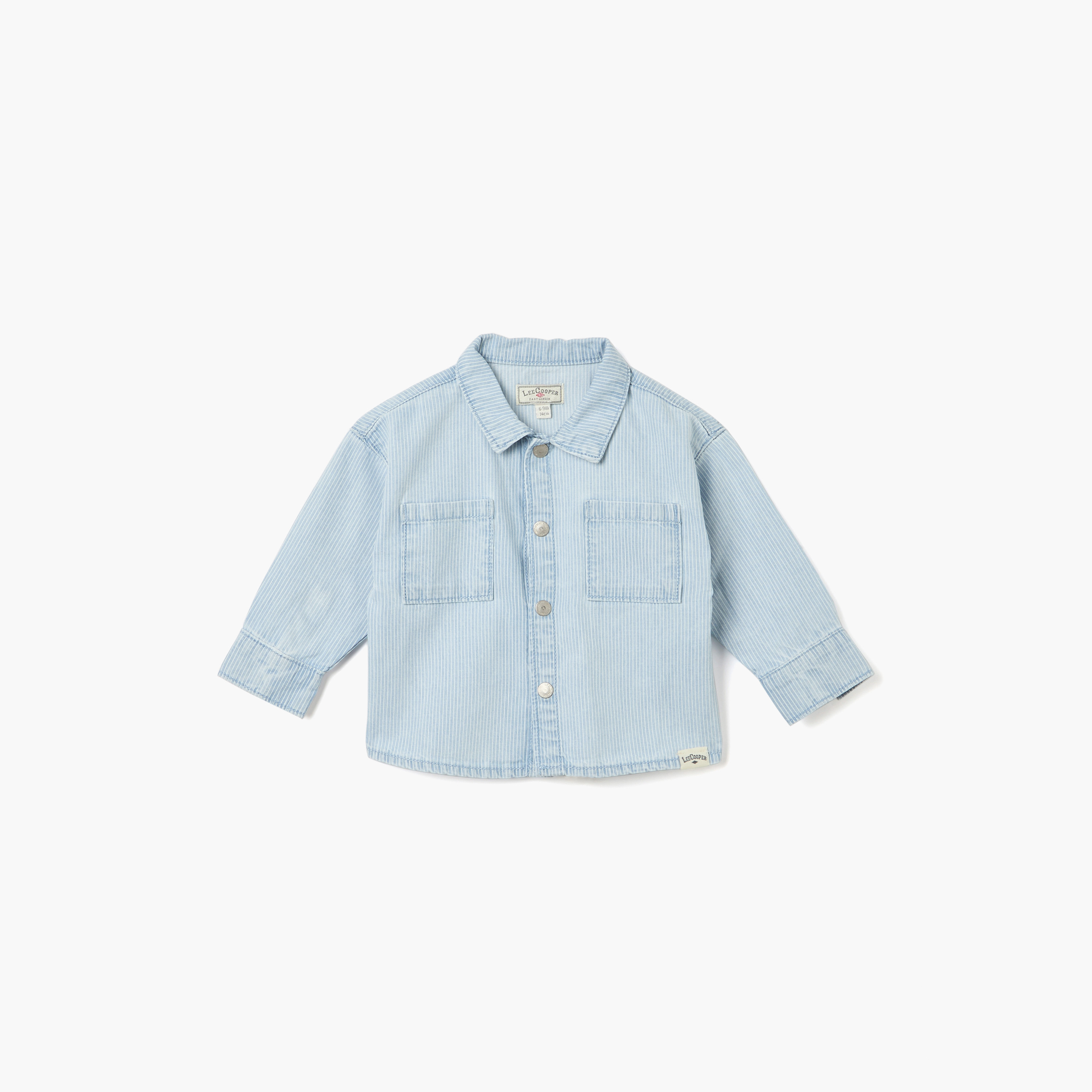 Lee Cooper Striped Shirt with Long Sleeves and Button Closure-baby-boys-clothing-shirts-image-1