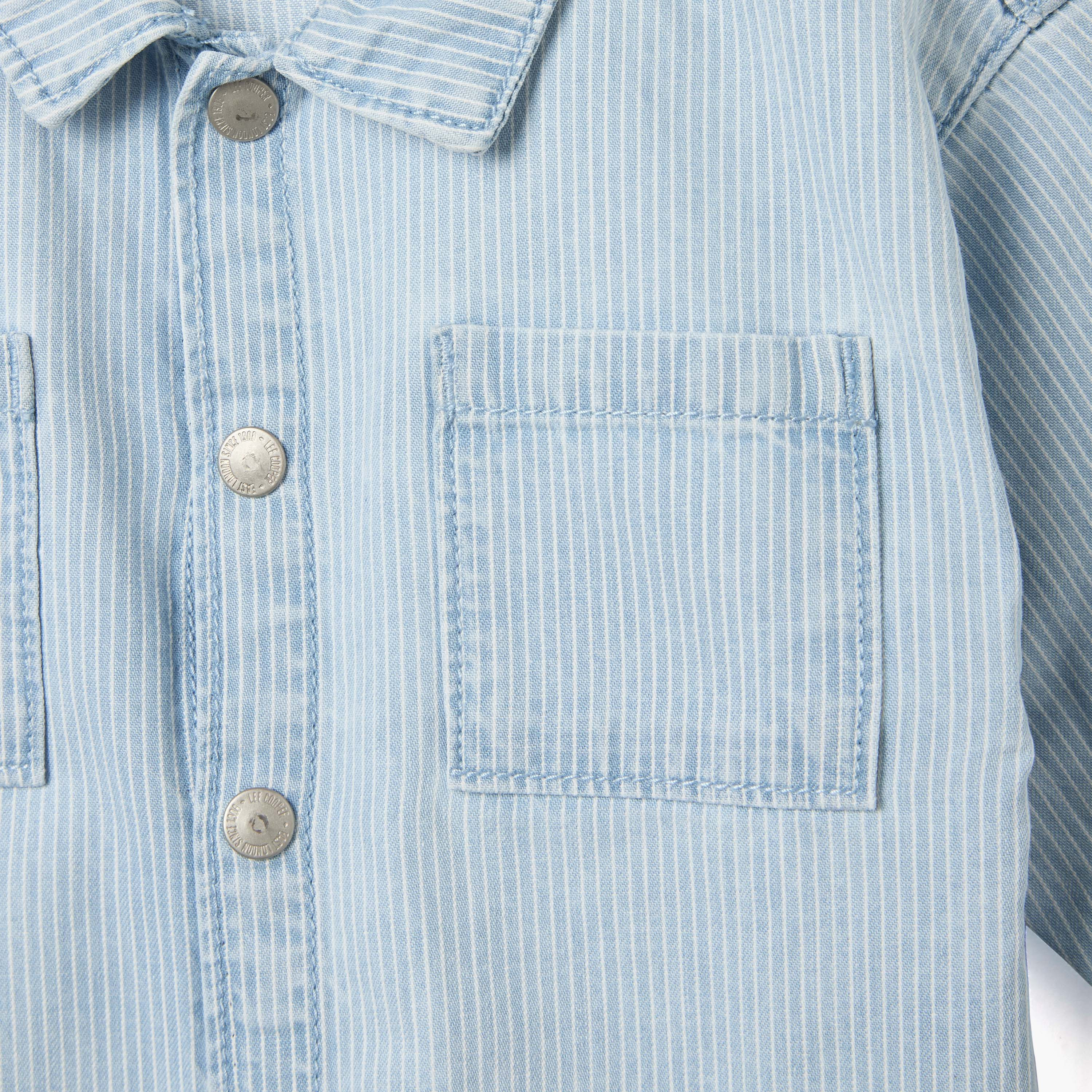 Lee Cooper Striped Shirt with Long Sleeves and Button Closure-baby-boys-clothing-shirts-image-3