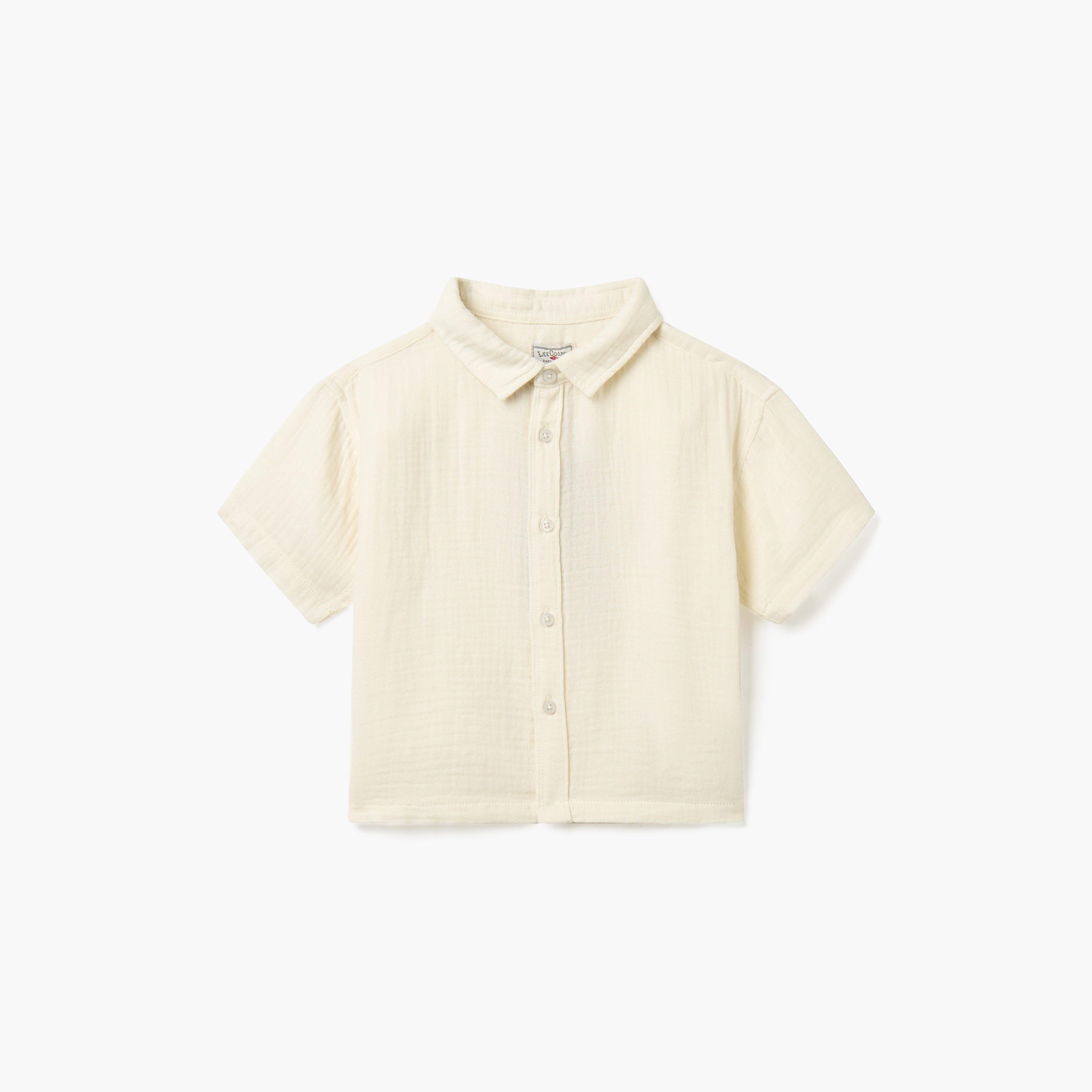 Lee Cooper Solid Shirt with Short Sleeves-baby-boys-clothing-shirts-image-1