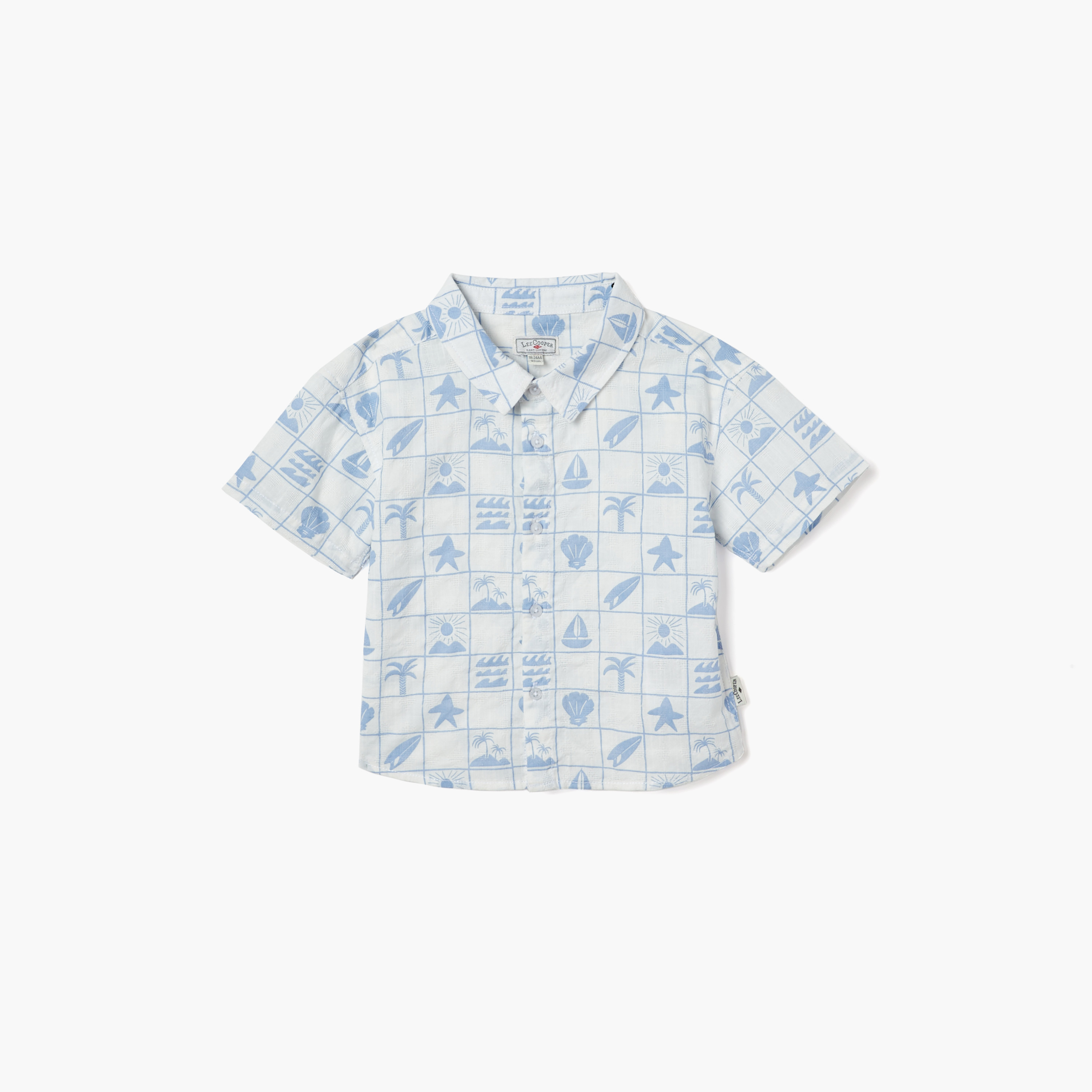 Lee Cooper Printed Shirt with Short Sleeves-baby-boys-clothing-shirts-image-1