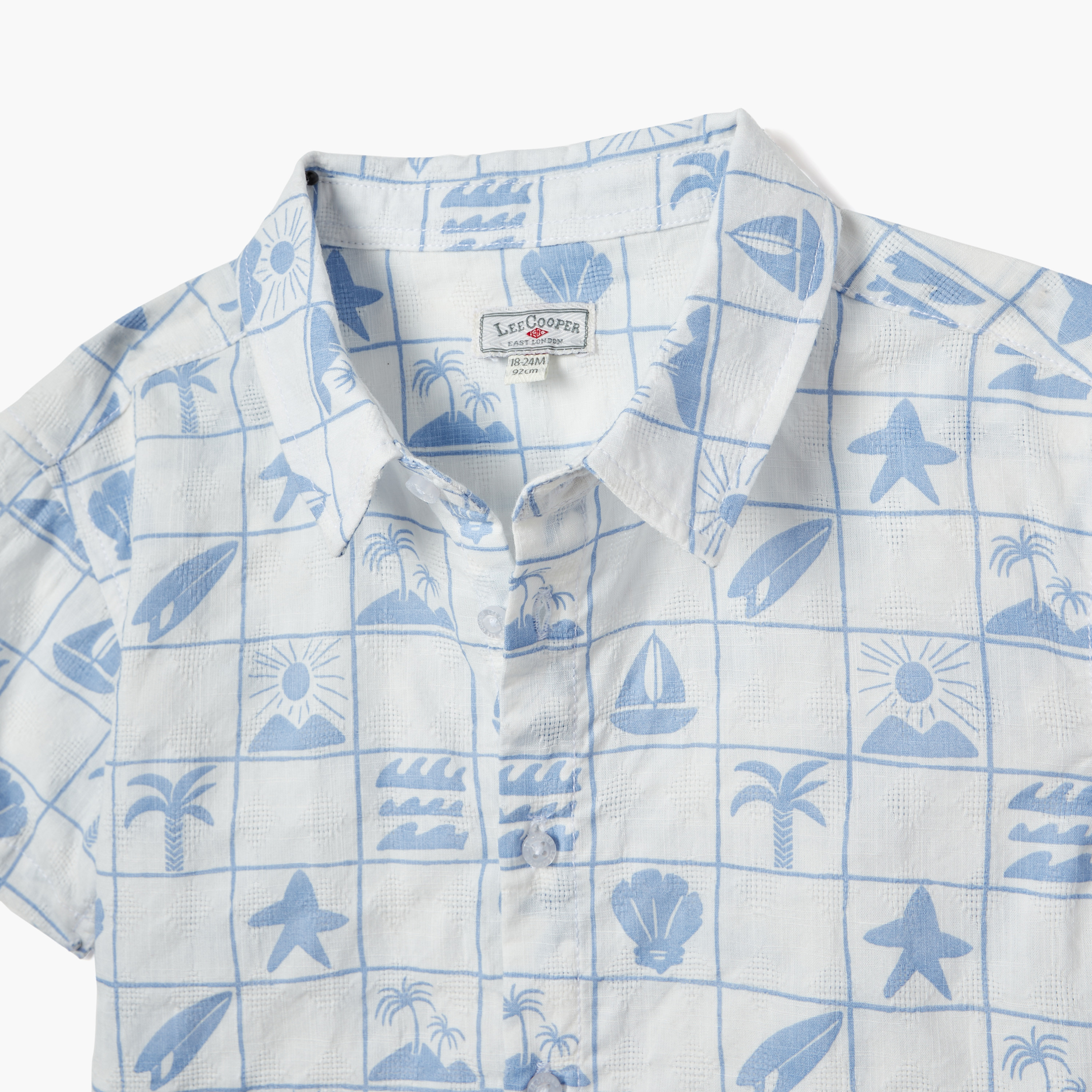 Lee Cooper Printed Shirt with Short Sleeves-baby-boys-clothing-shirts-image-3