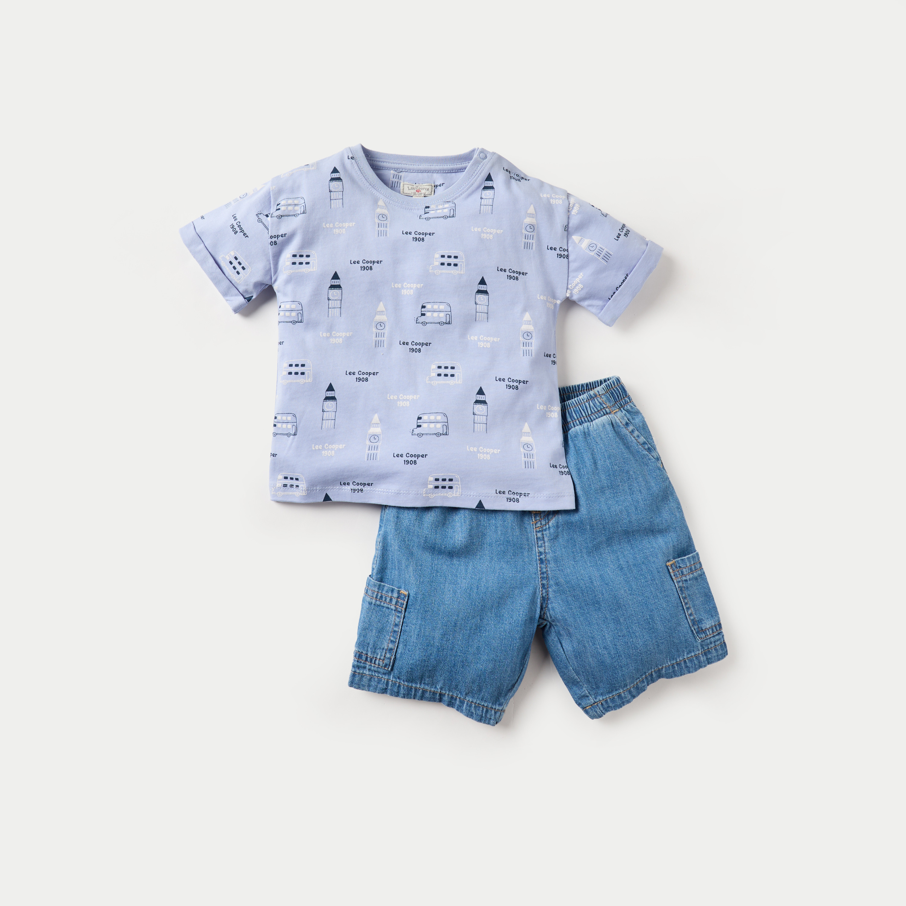 طقم شورت وتيشيرت بطبعات من لي كوبر-baby-boys-clothing-setsandcoords-image-1