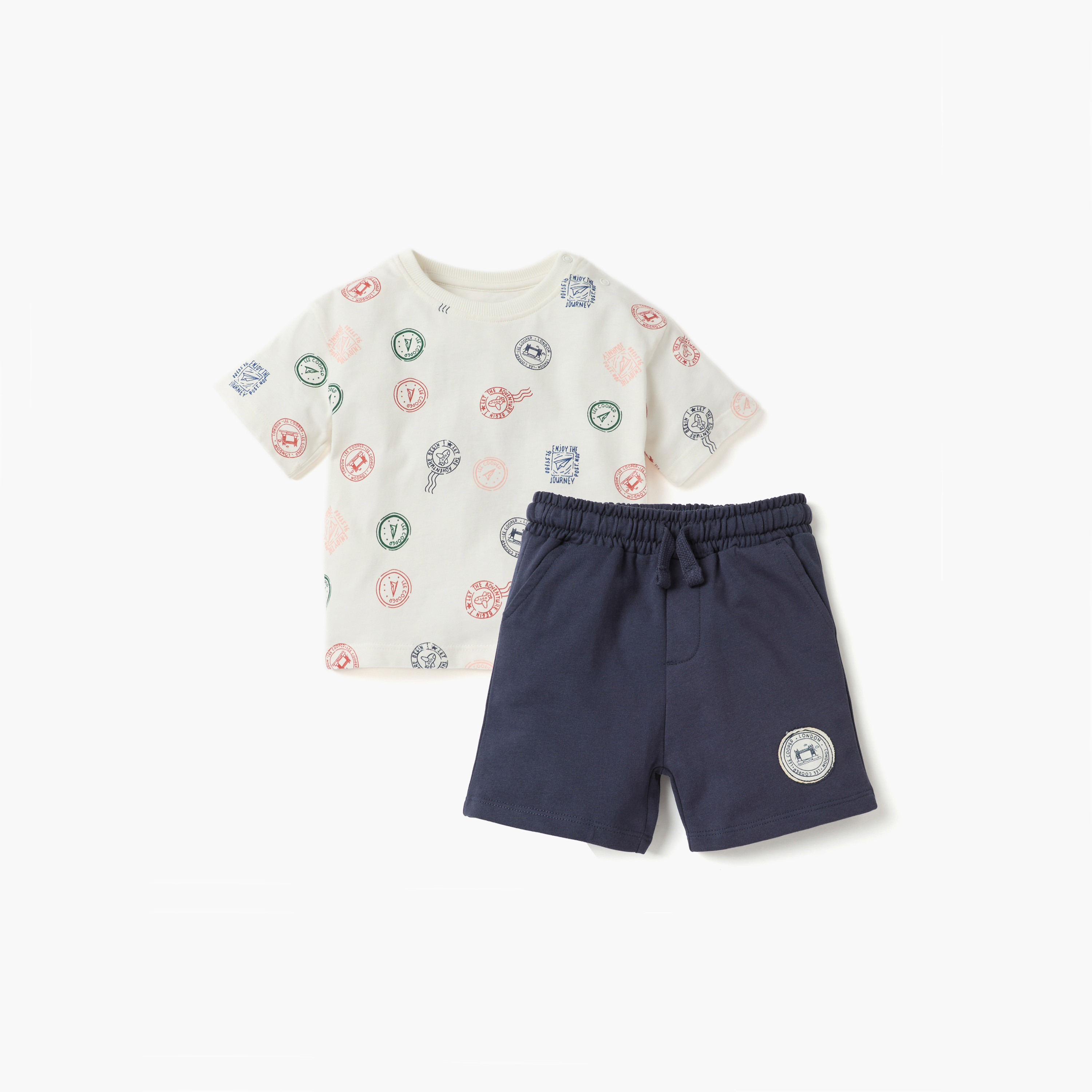 Lee Cooper Graphic Print T-shirt and Shorts Set-baby-boys-clothing-setsandcoords-image-1