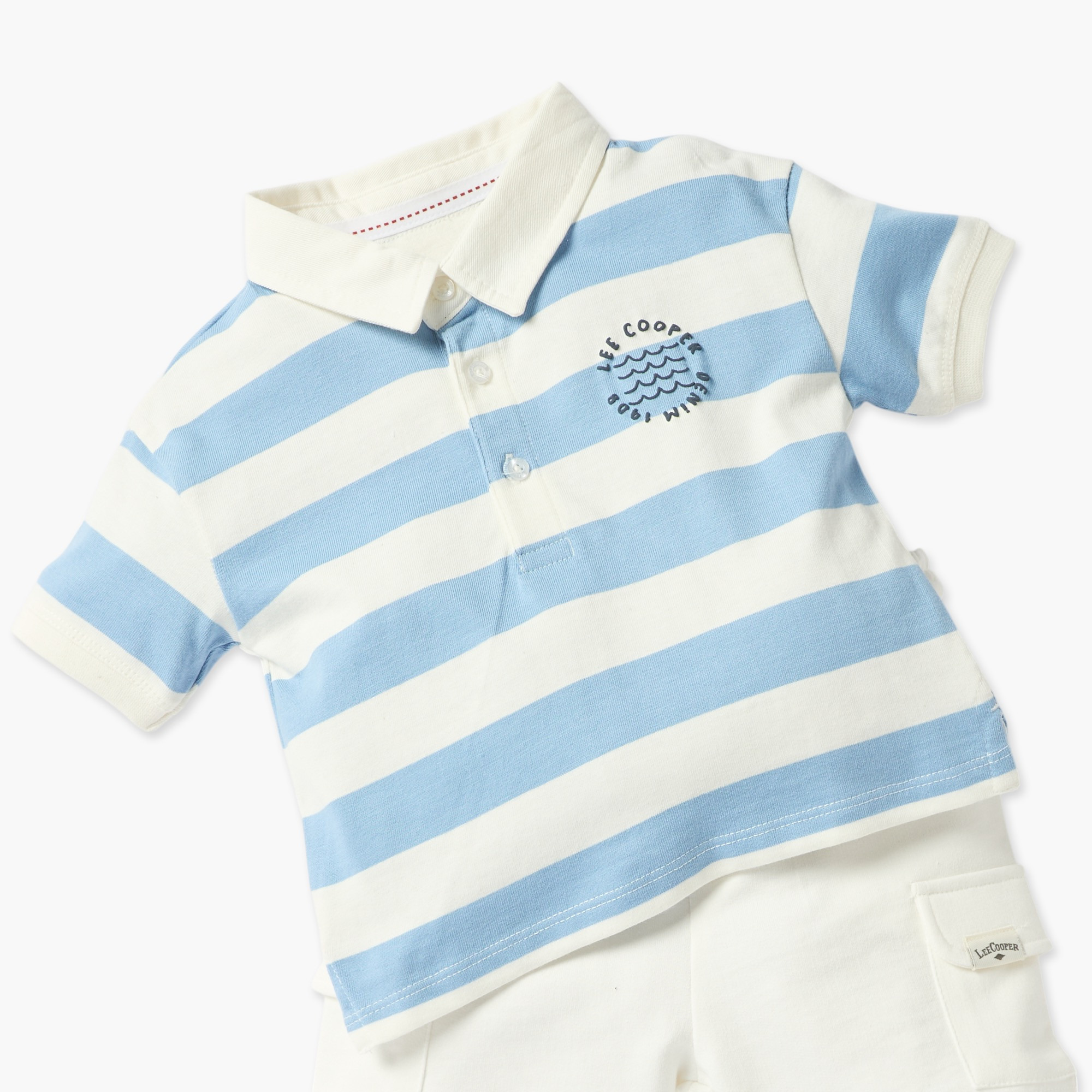 Lee Cooper Striped Polo T-shirt and Shorts Set-baby-boys-clothing-setsandcoords-image-4