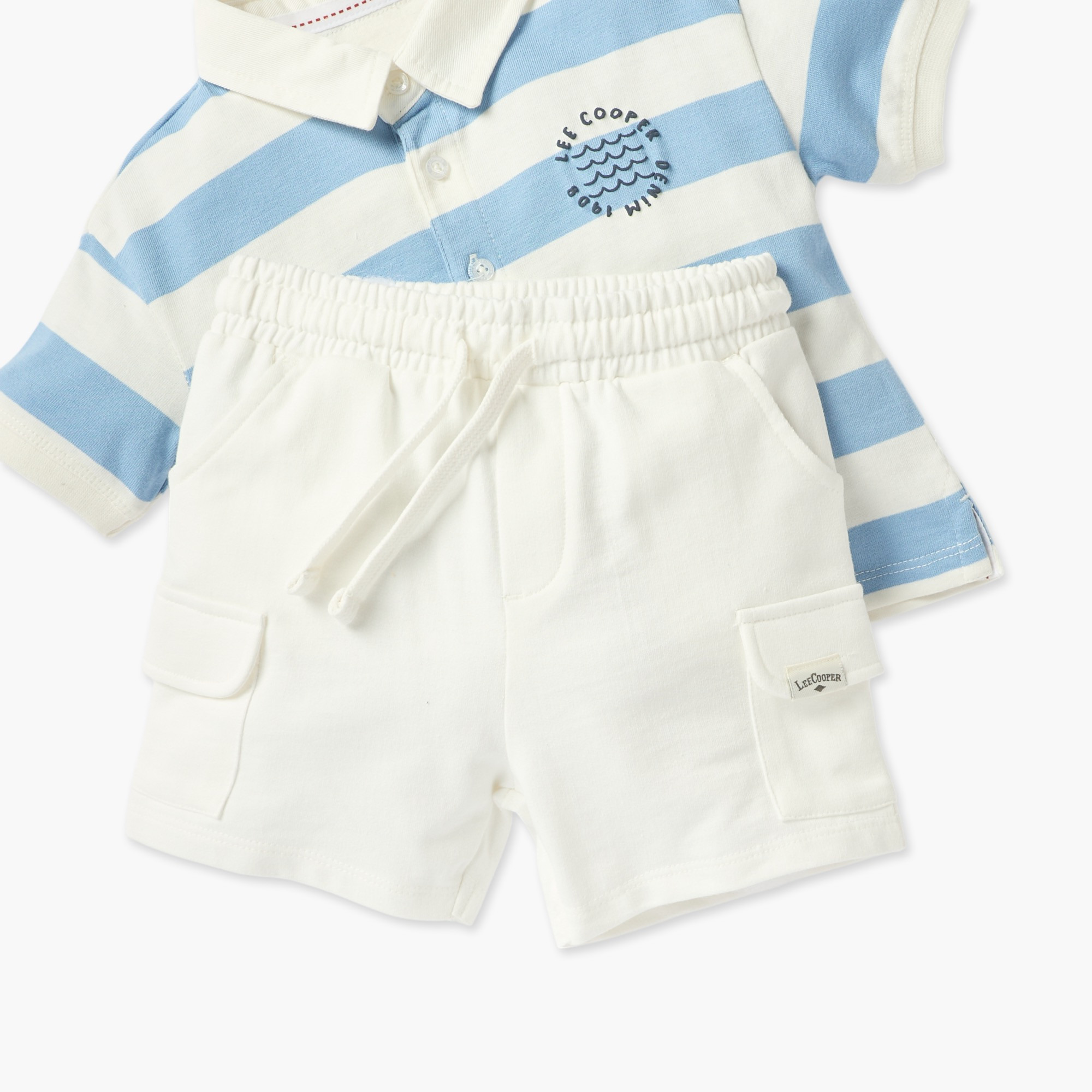 Lee Cooper Striped Polo T-shirt and Shorts Set-baby-boys-clothing-setsandcoords-image-5
