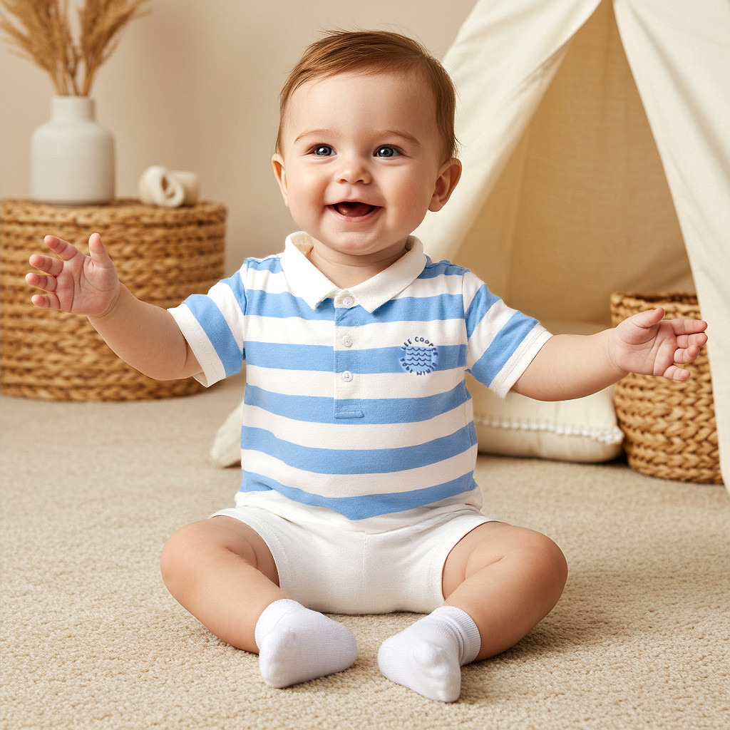 Lee Cooper Striped Polo T-shirt and Shorts Set-baby-boys-clothing-setsandcoords-image-6