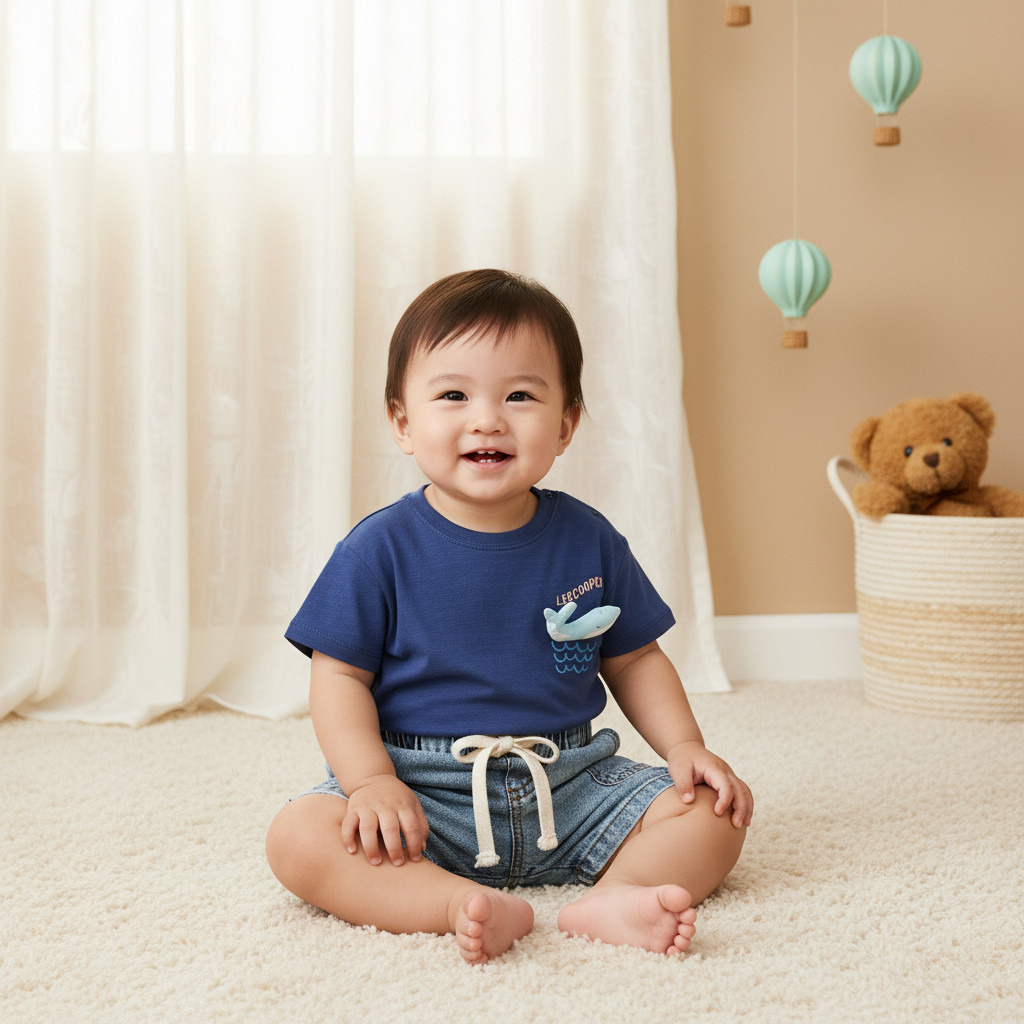 طقم تيشيرت وشورت بزخارف حوت من لي كوبر-baby-boys-clothing-setsandcoords-image-8