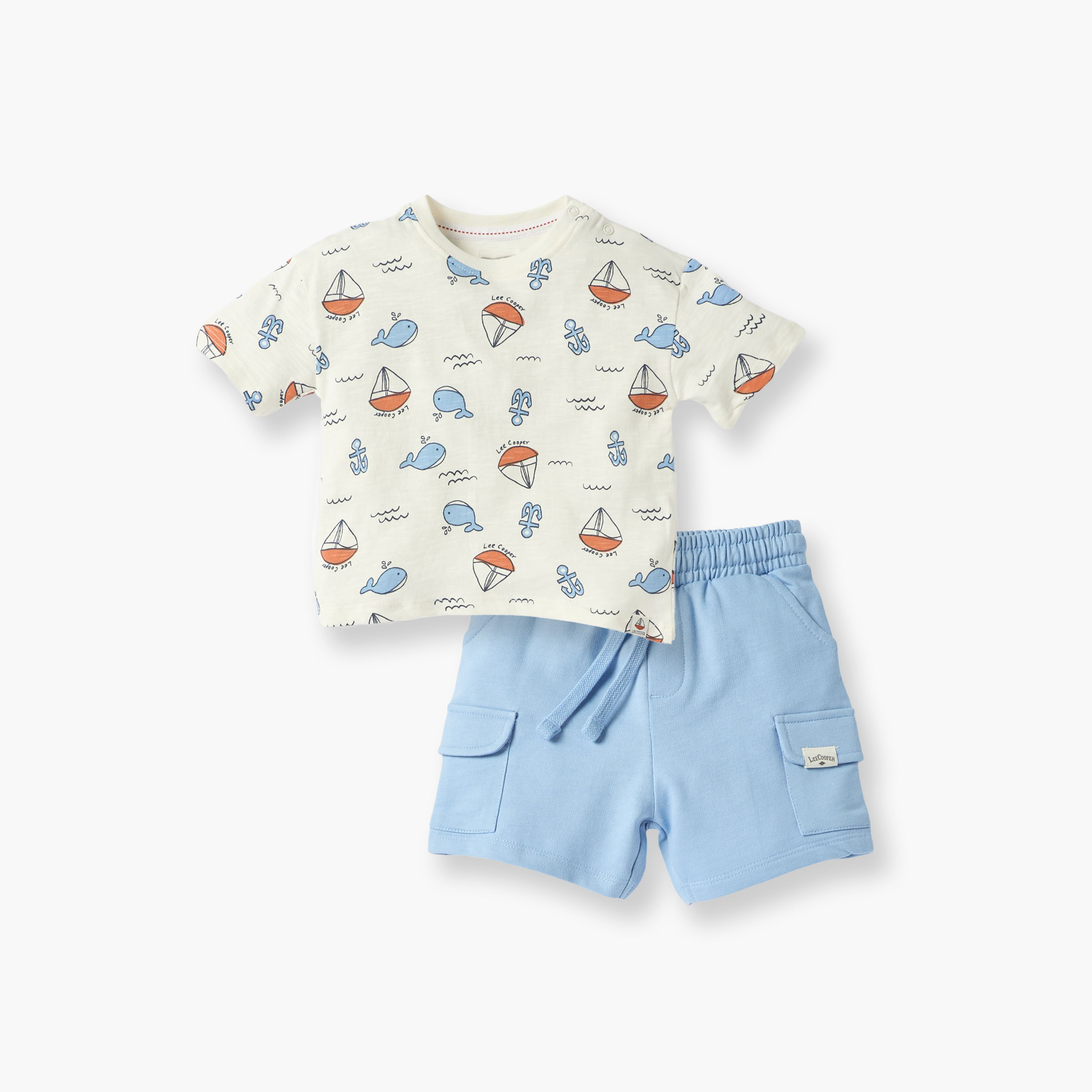 طقم شورت وتيشيرت بطبعات بحرية من لي كوبر-baby-boys-clothing-setsandcoords-image-1