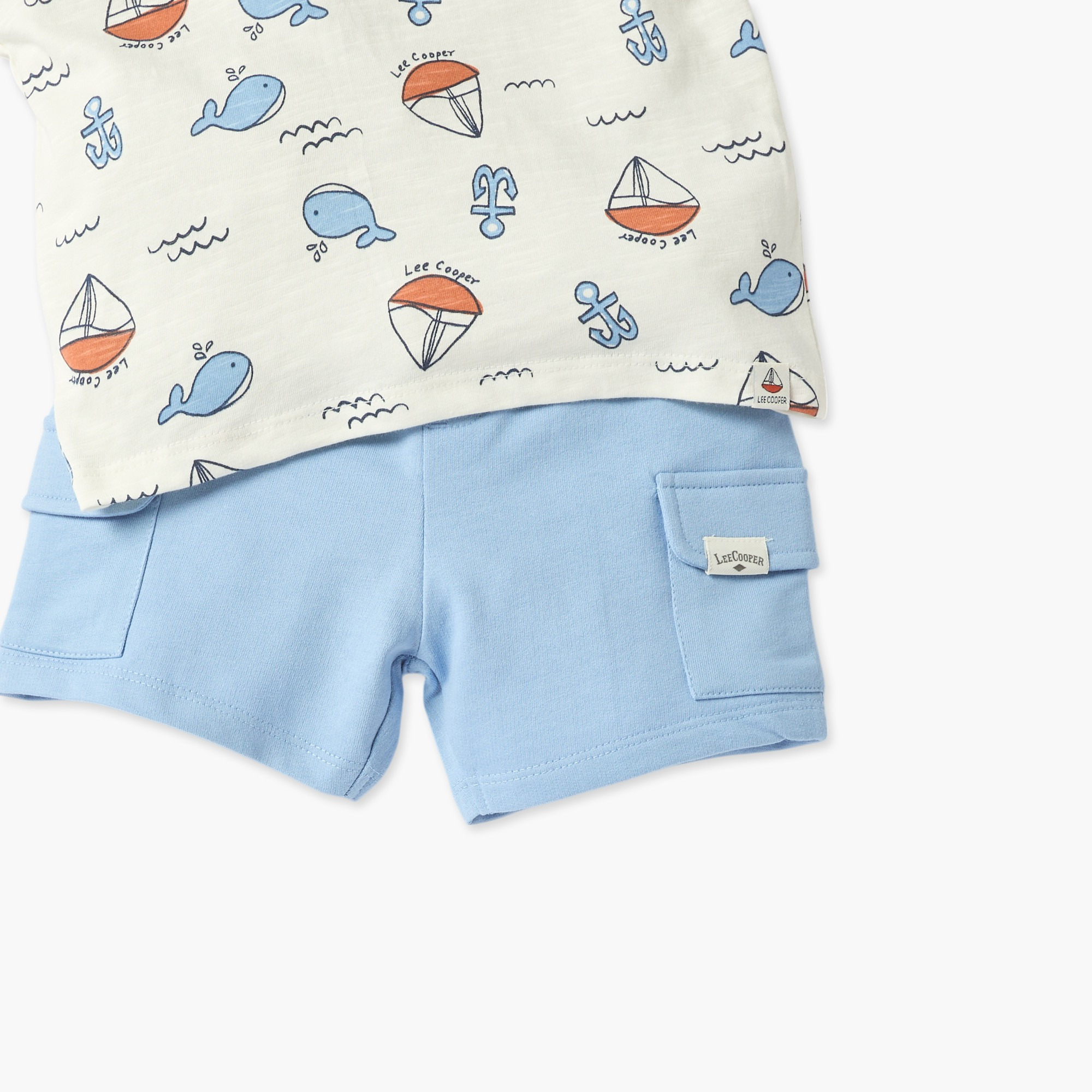 طقم شورت وتيشيرت بطبعات بحرية من لي كوبر-baby-boys-clothing-setsandcoords-image-4