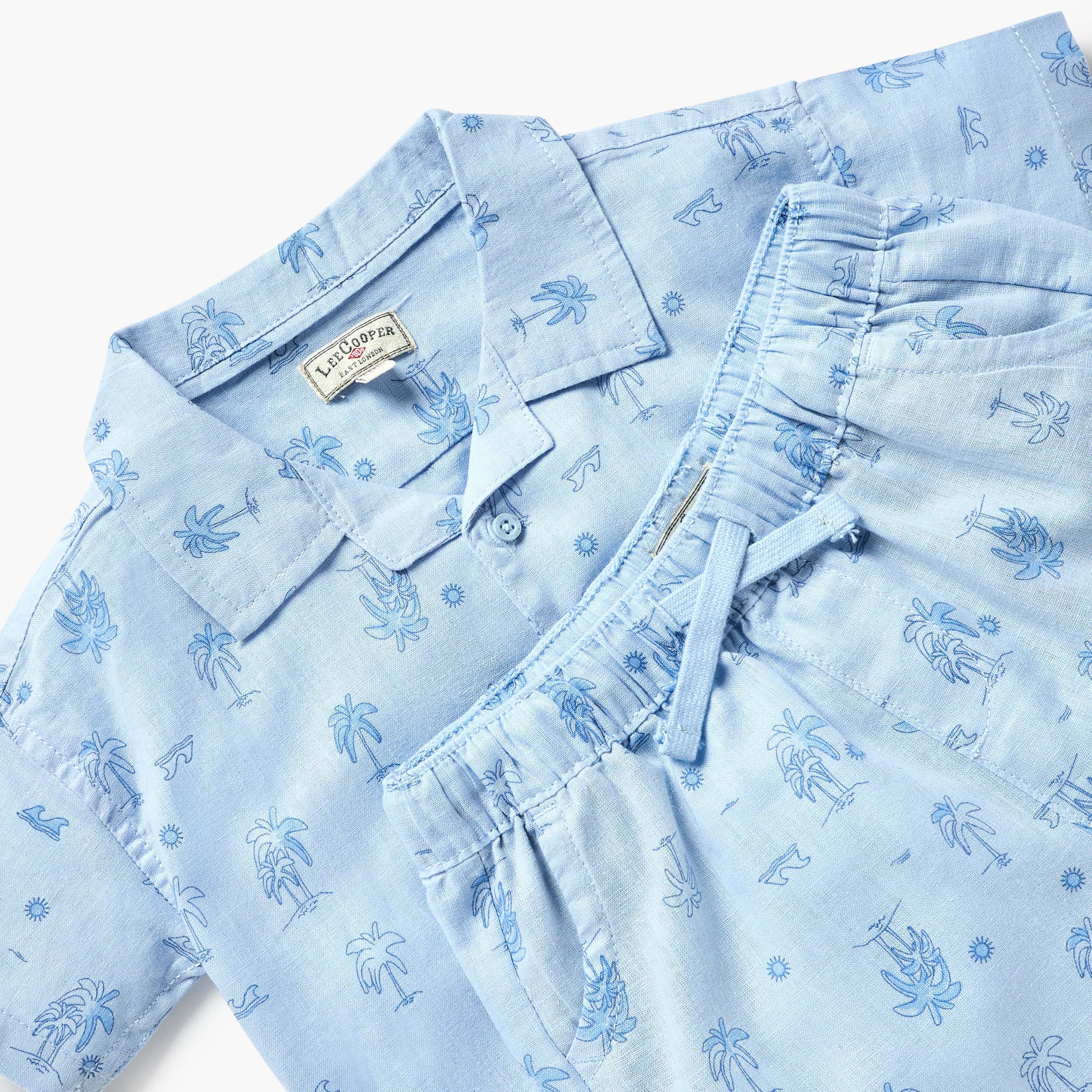 Lee Cooper Palm Tree Print Shirt and Shorts Set-baby-boys-clothing-setsandcoords-image-4