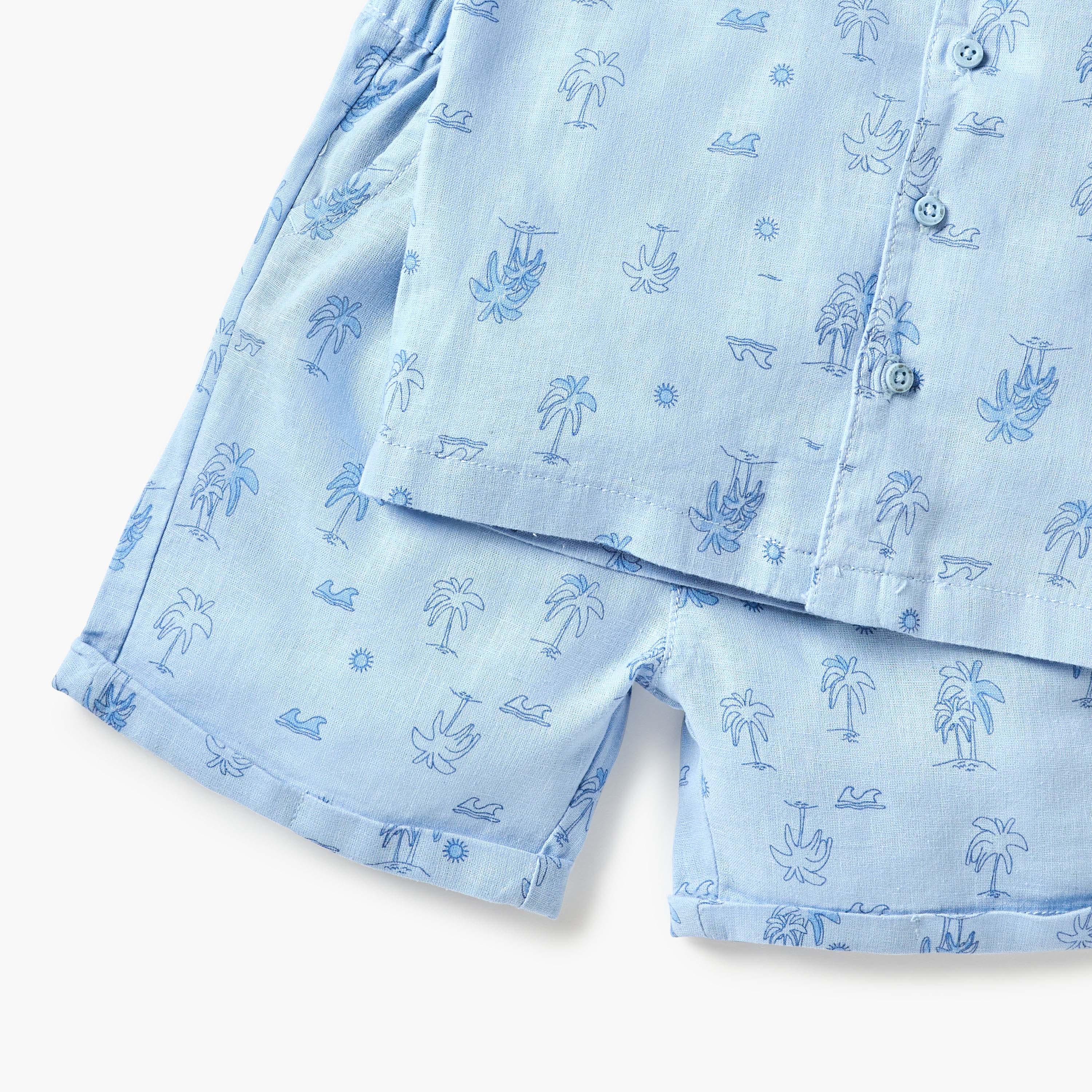Lee Cooper Palm Tree Print Shirt and Shorts Set-baby-boys-clothing-setsandcoords-image-5