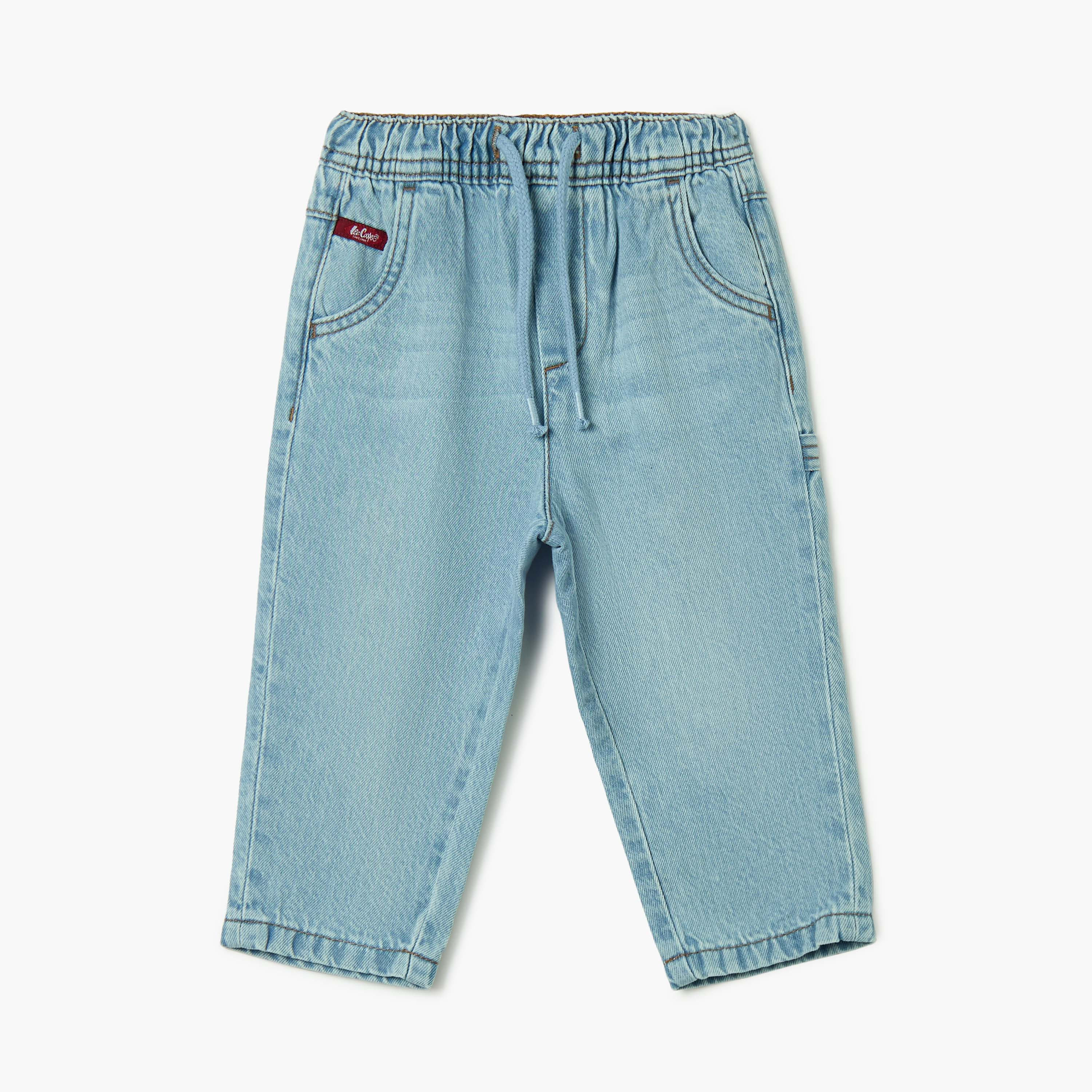 Lee Cooper Boys Solid Jeans with Drawstring Closure-baby-boys-clothing-bottoms-jeans-image-1