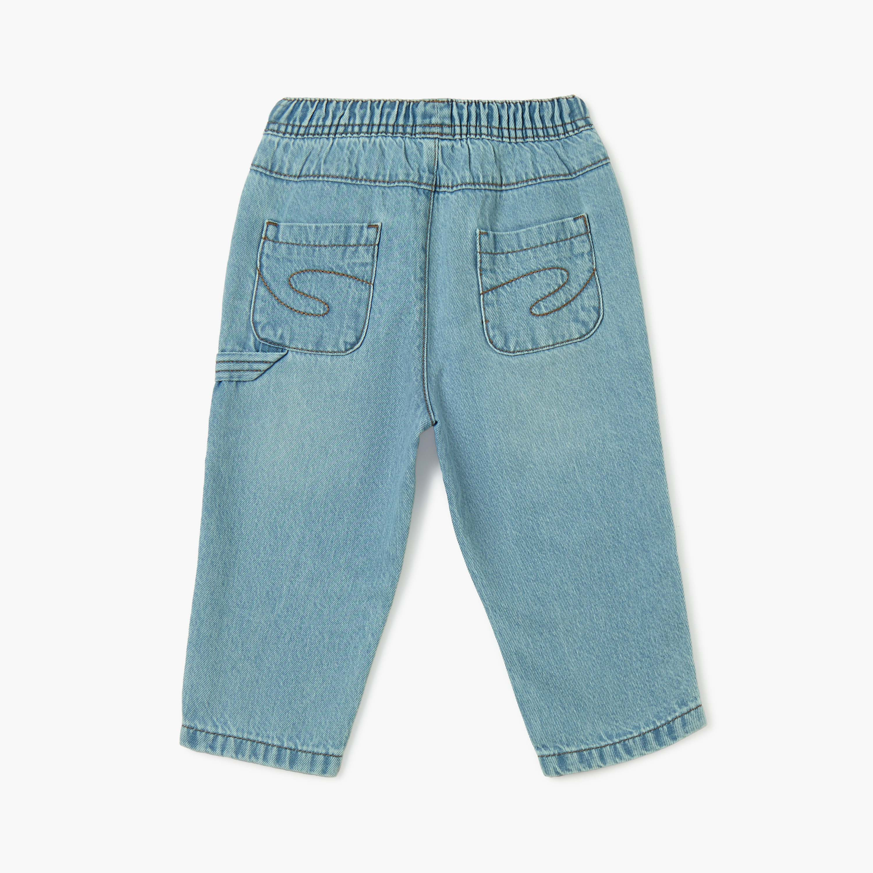 Lee Cooper Boys Solid Jeans with Drawstring Closure-baby-boys-clothing-bottoms-jeans-image-2
