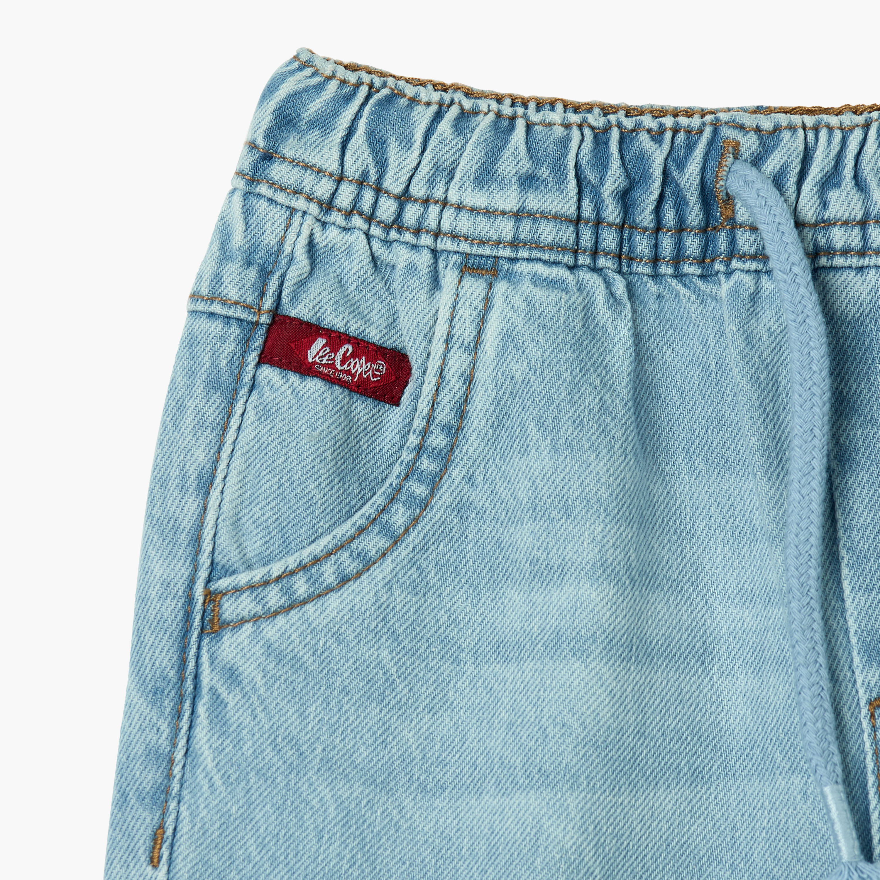 Lee Cooper Boys Solid Jeans with Drawstring Closure-baby-boys-clothing-bottoms-jeans-image-3