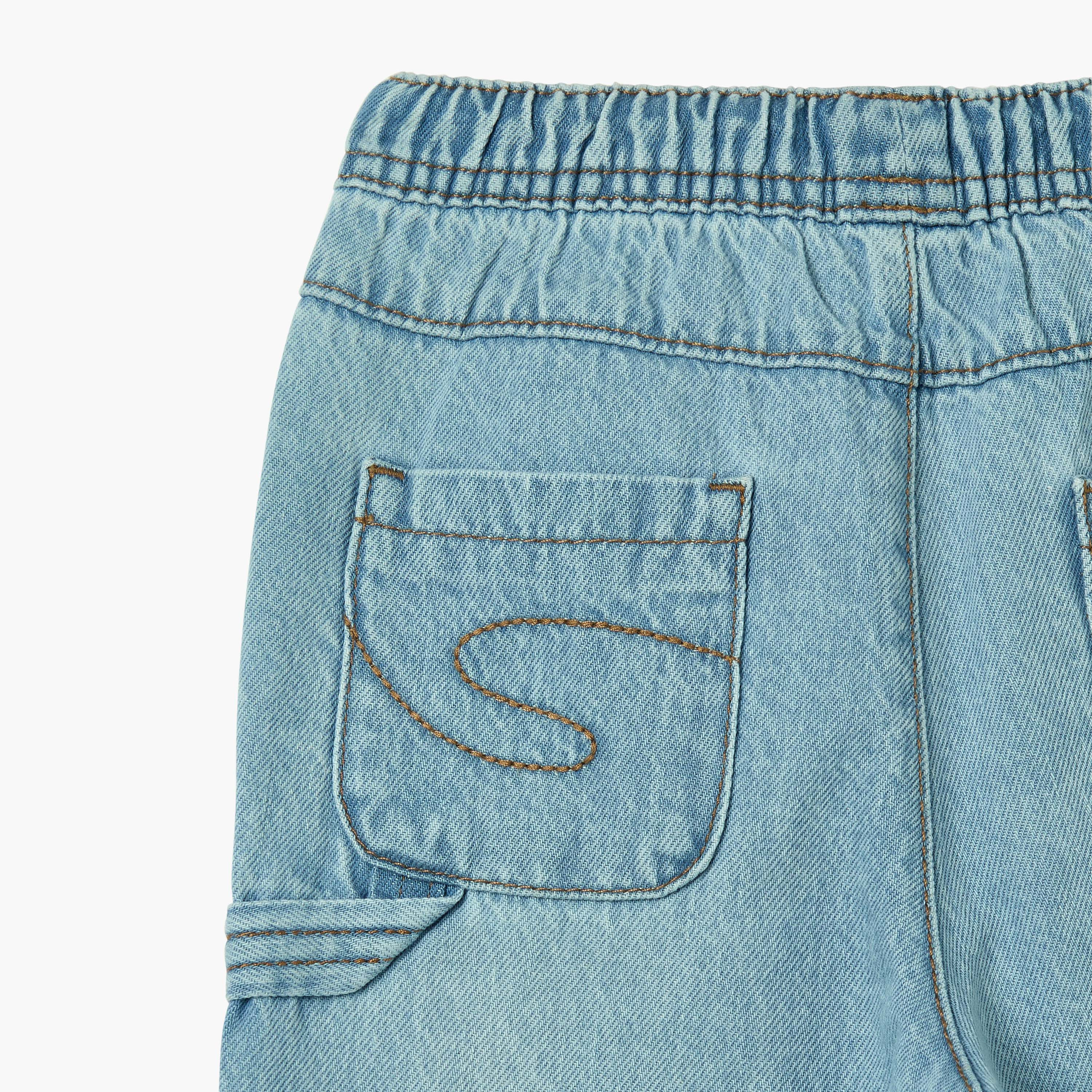 Lee Cooper Boys Solid Jeans with Drawstring Closure-baby-boys-clothing-bottoms-jeans-image-4